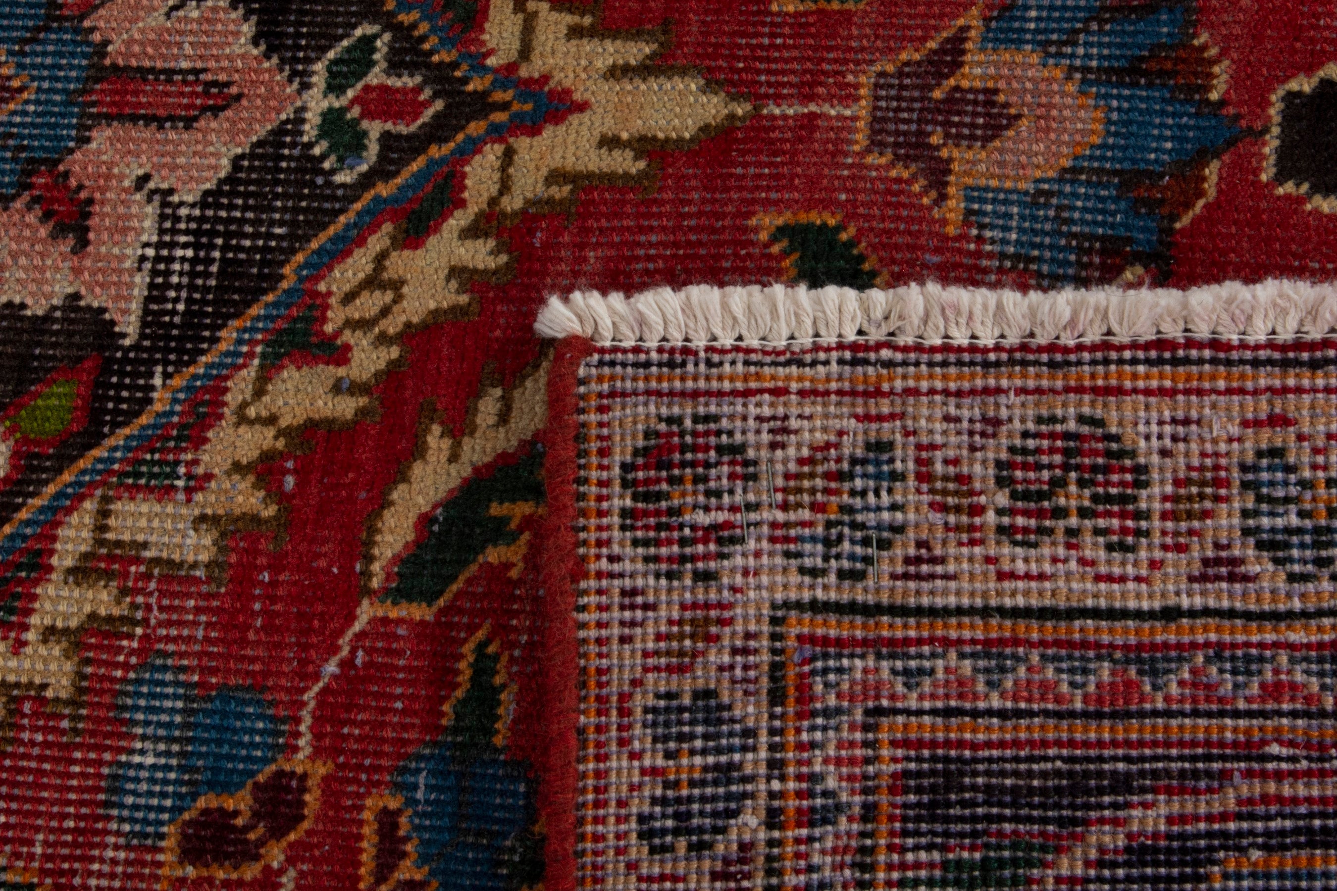 Persian Kashan oversized rug in deep red and burgundy, view 18 of 18