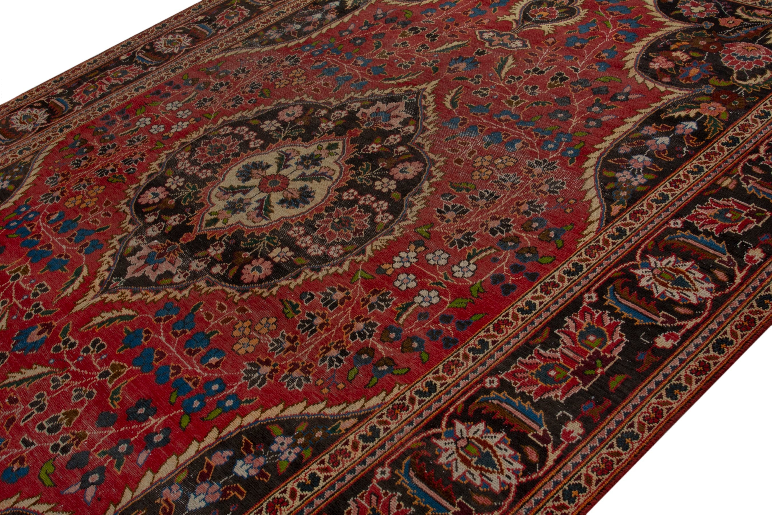 Persian Kashan oversized rug in deep red and burgundy, view 4 of 18