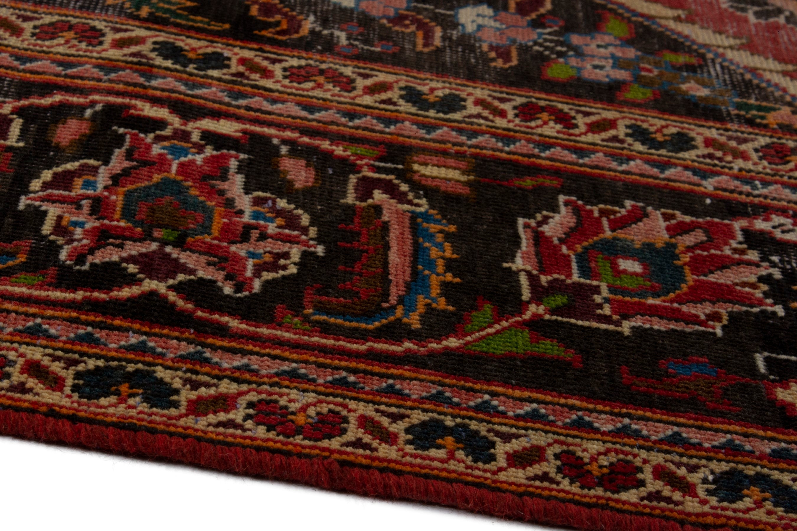 Persian Kashan oversized rug in deep red and burgundy, view 8 of 18