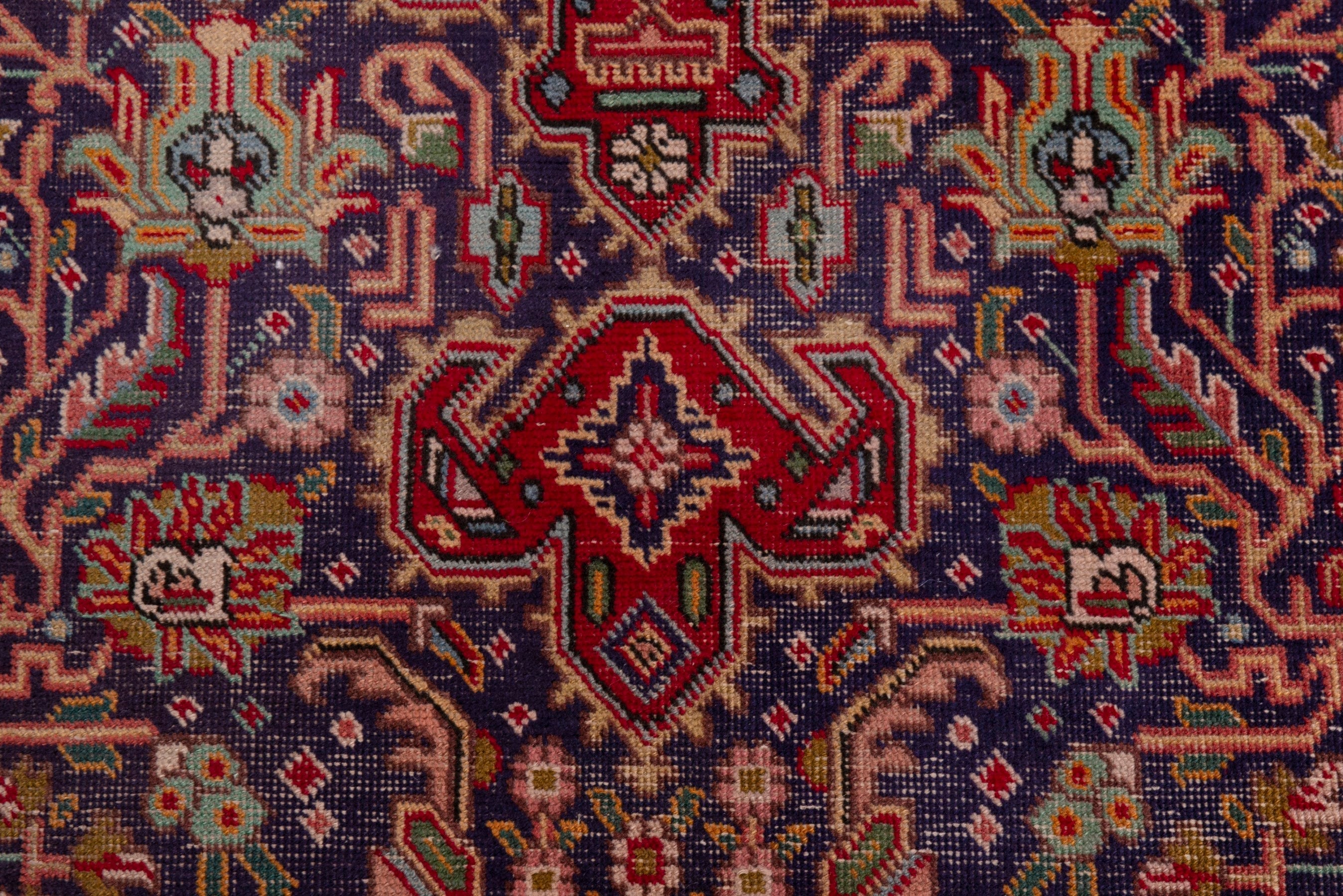 Persian Tabriz area rug in deep indigo and burgundy, view 12 of 18