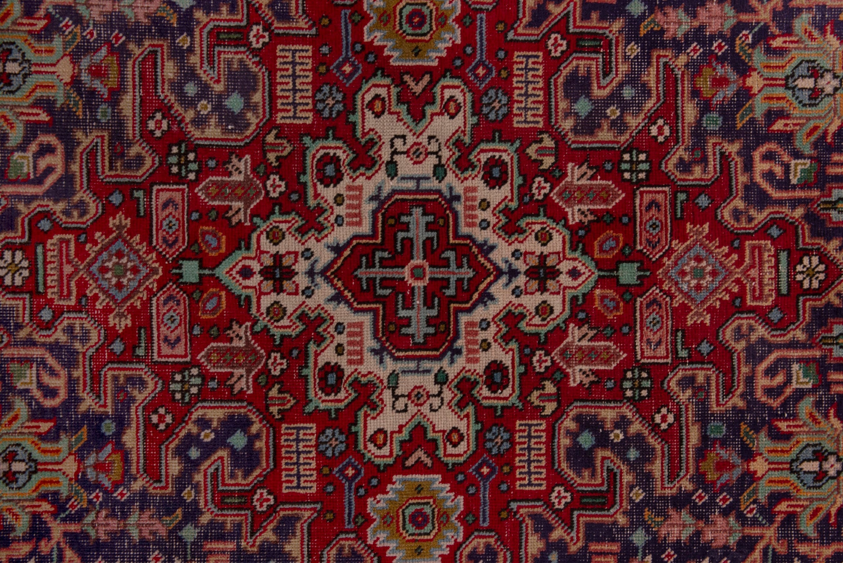 Persian Tabriz area rug in deep indigo and burgundy, view 13 of 18