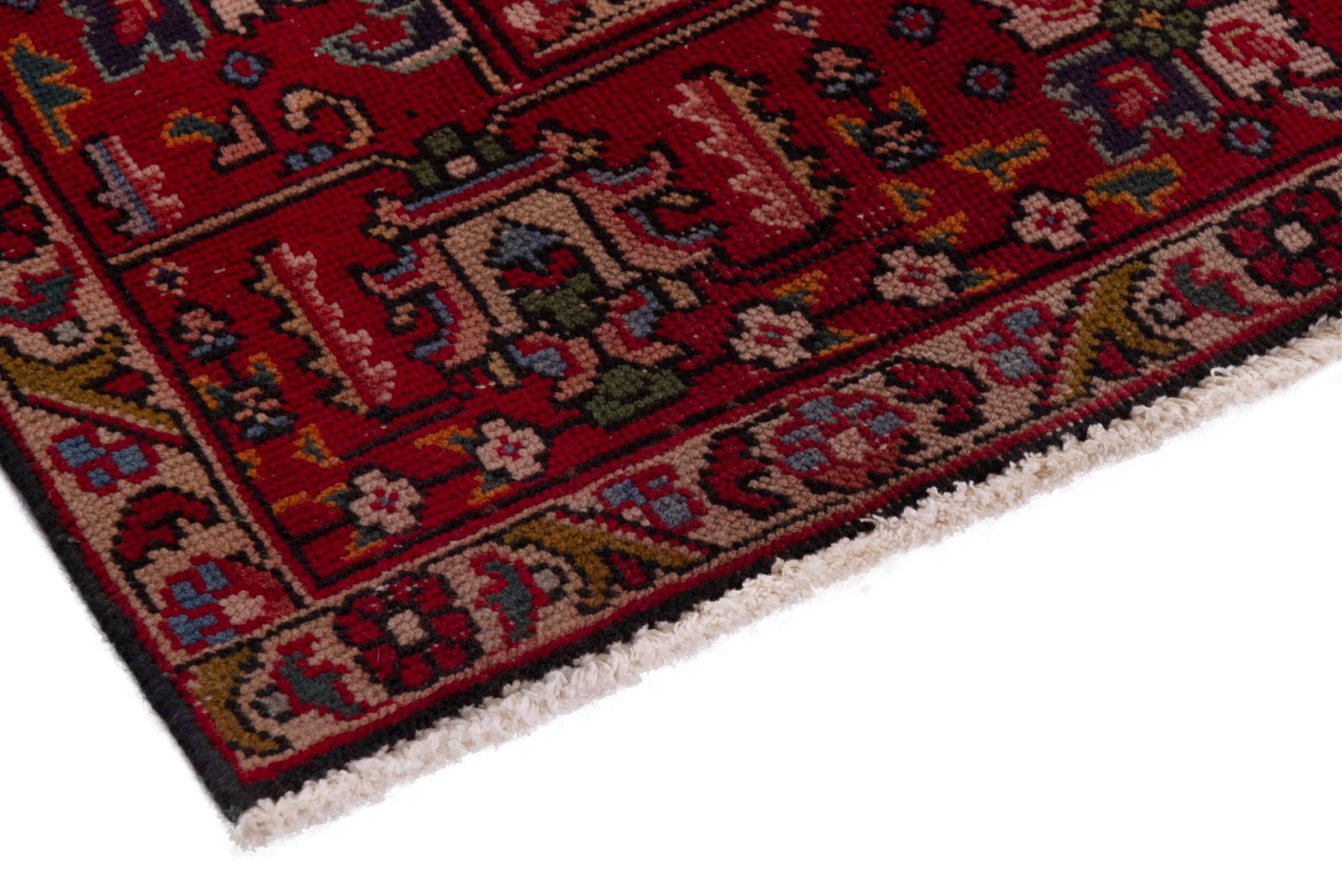 Persian Tabriz area rug in deep indigo and burgundy, view 6 of 18