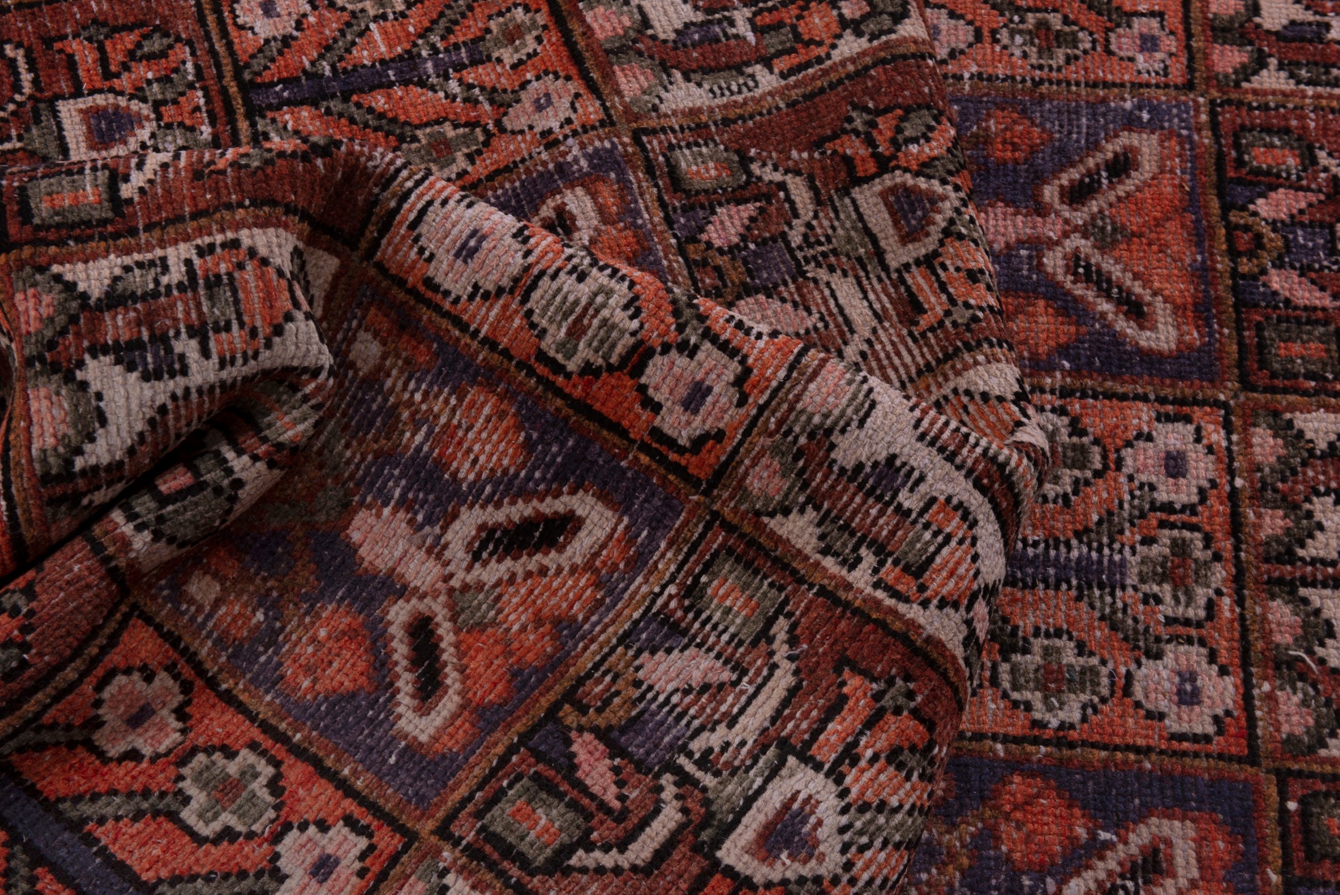 Persian Bakhtiari area rug in deep red and rust, view 14 of 17
