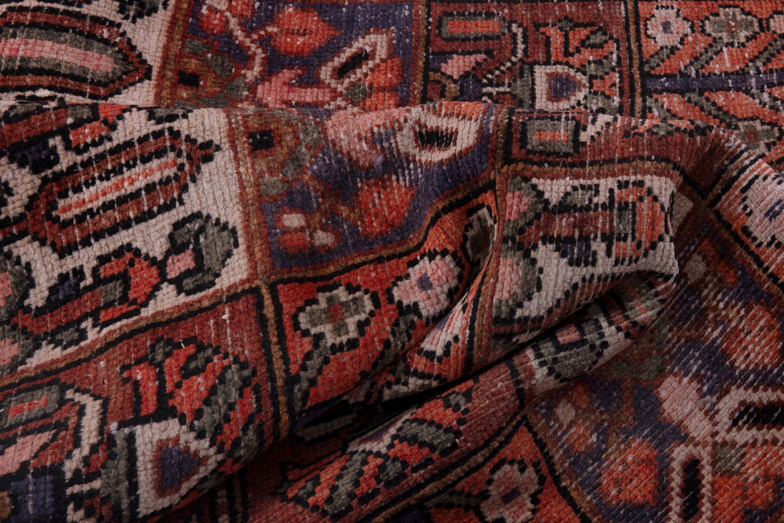 Persian Bakhtiari area rug in deep red and rust, view 15 of 17