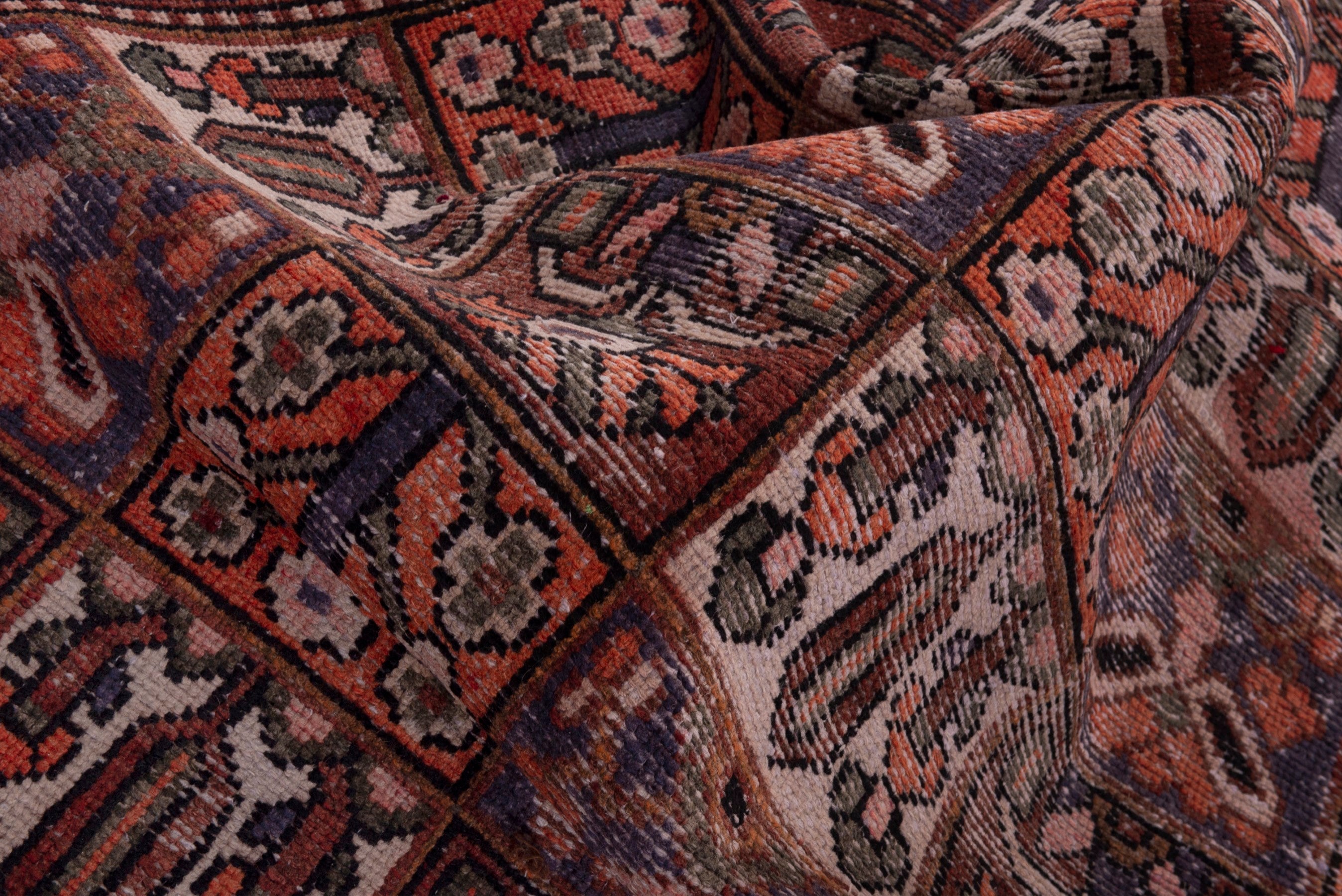 Persian Bakhtiari area rug in deep red and rust, view 16 of 17