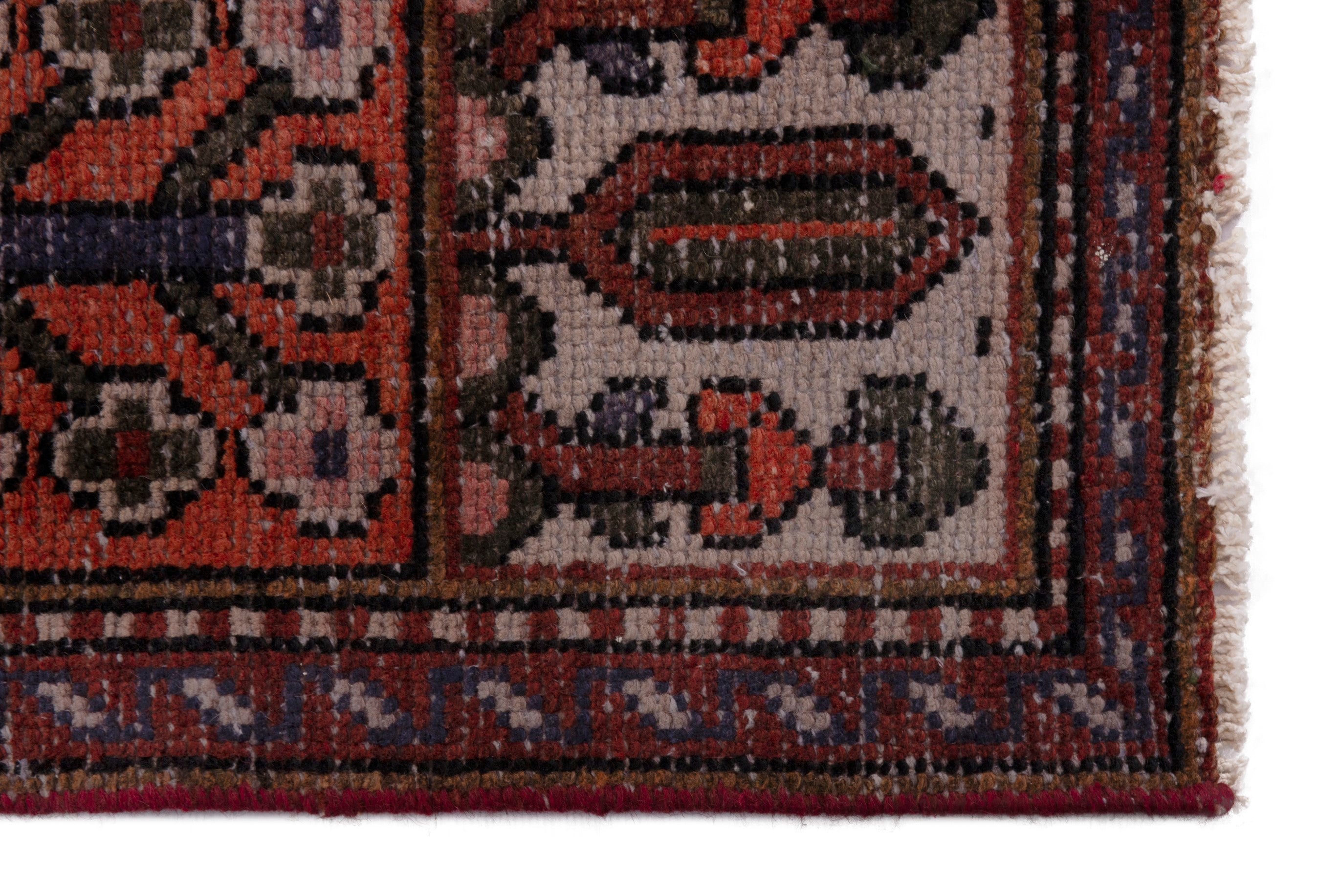 Persian Bakhtiari area rug in deep red and rust, view 5 of 17