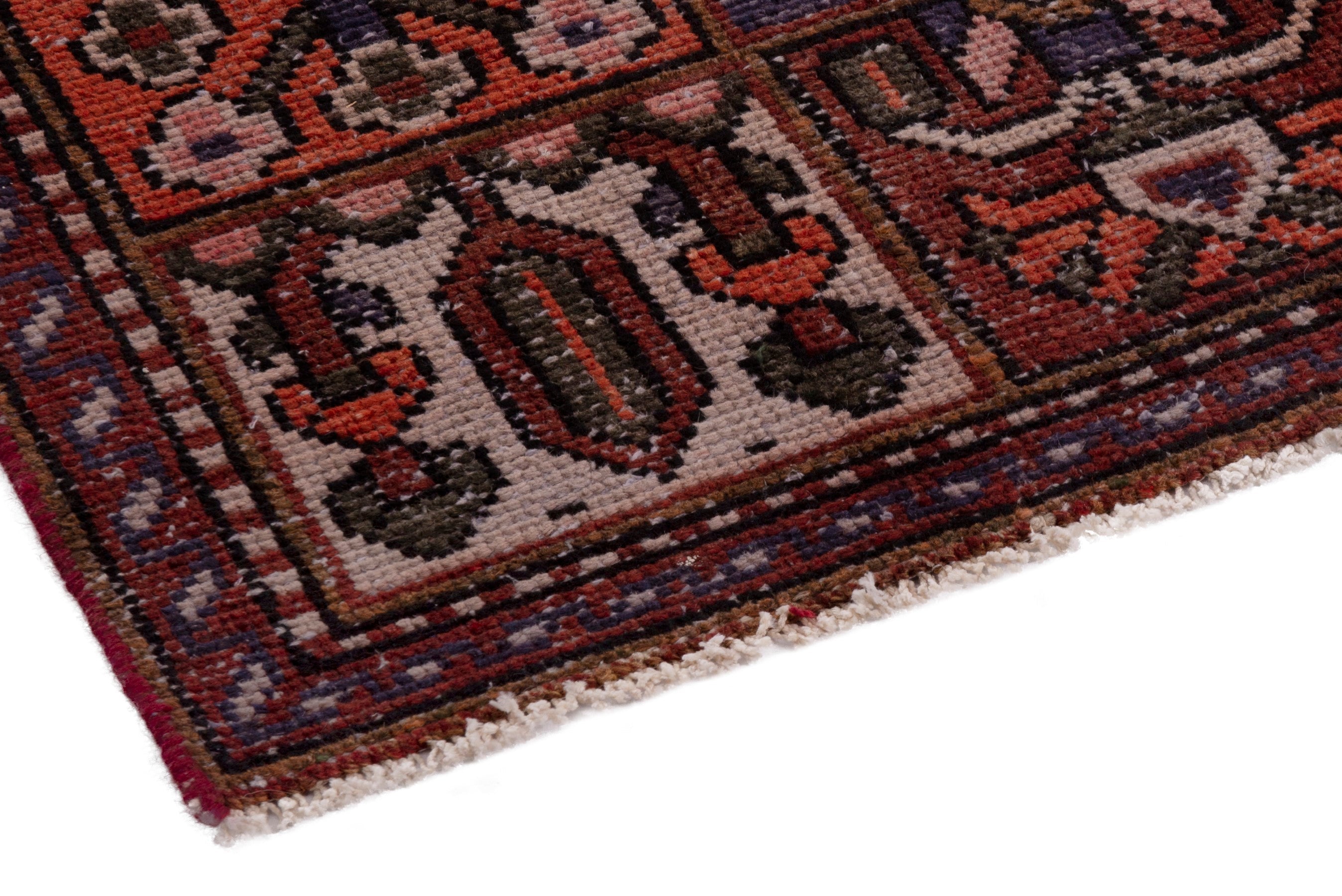 Persian Bakhtiari area rug in deep red and rust, view 6 of 17