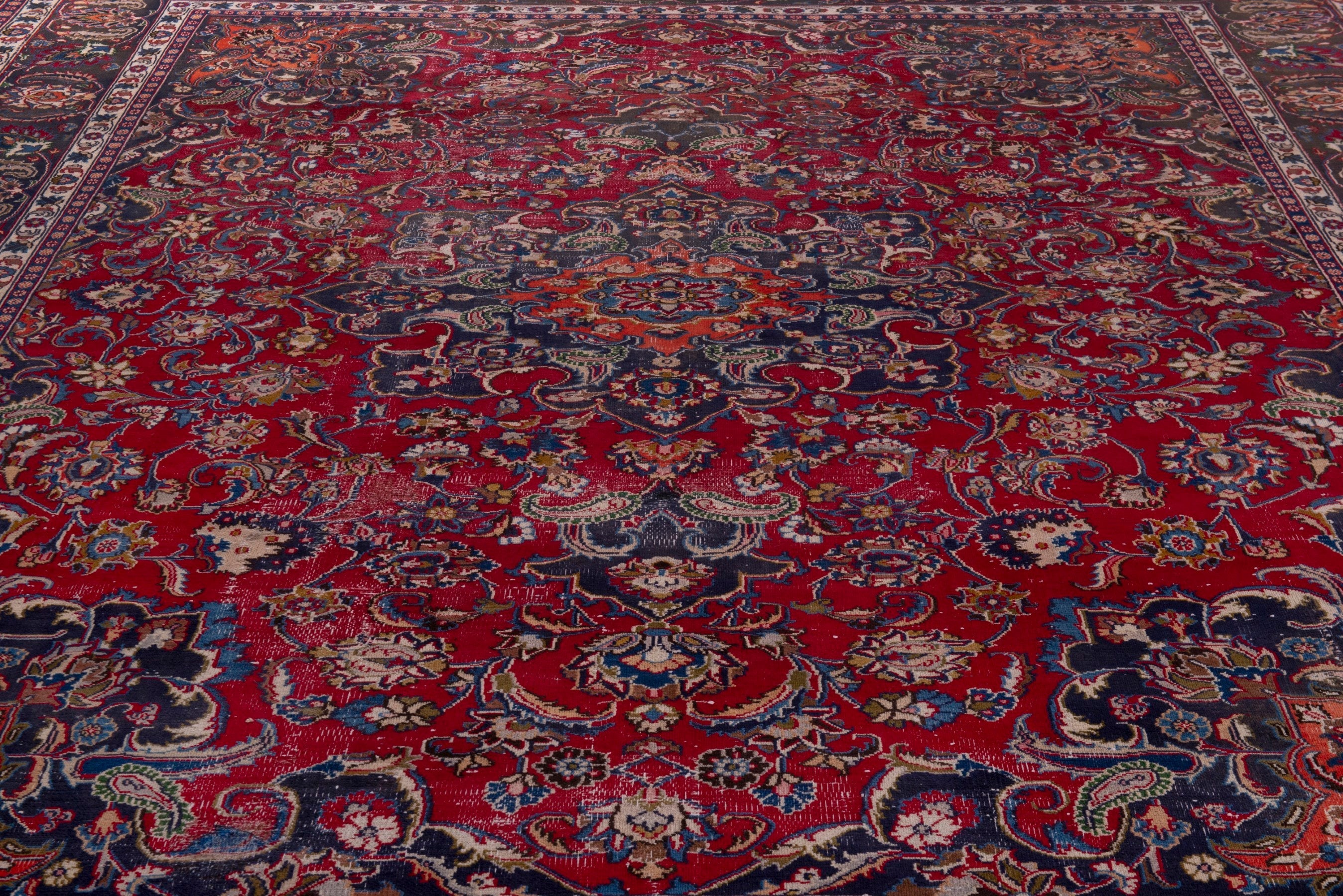 Persian Mashhad oversized rug in deep red and burgundy, view 11 of 20