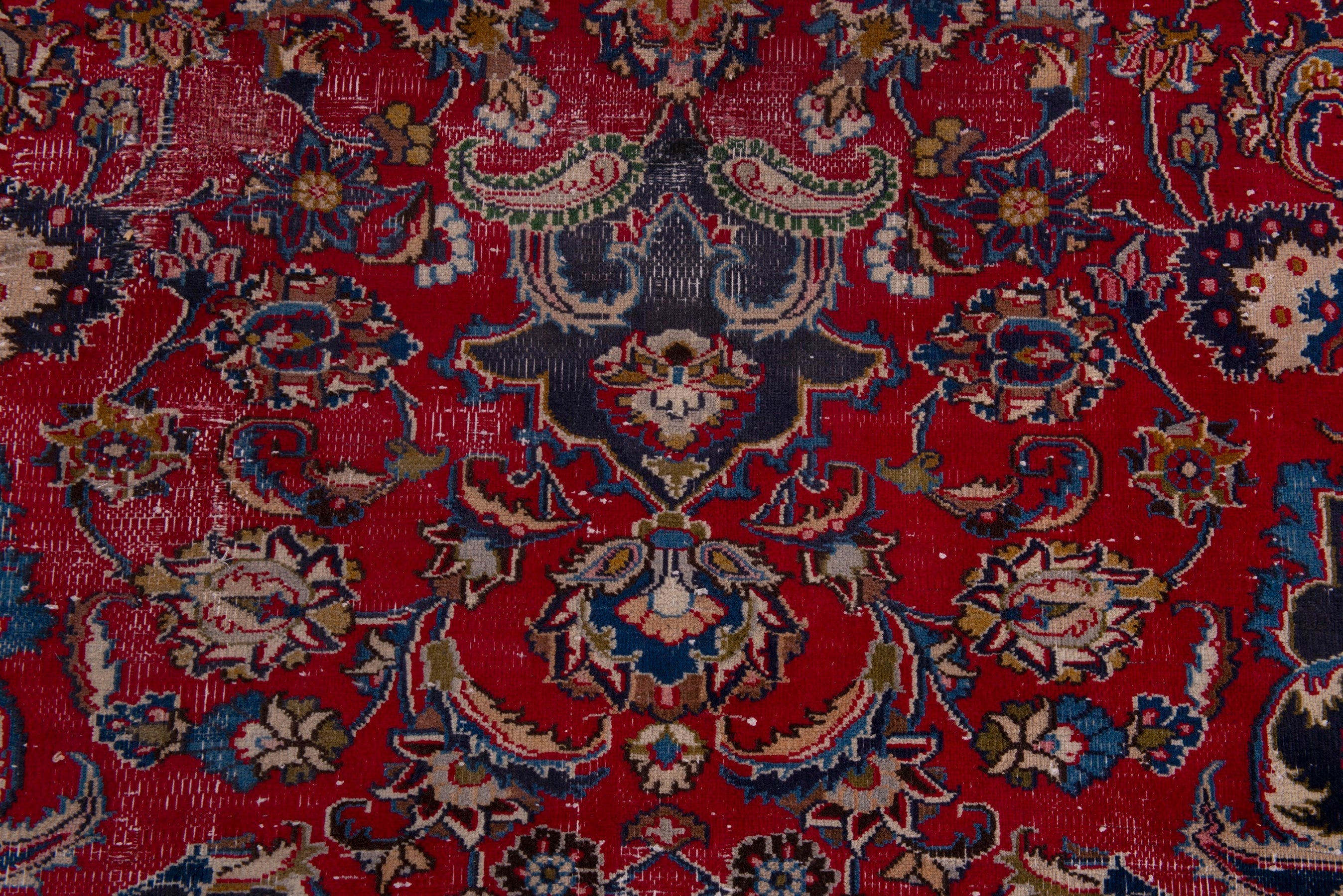 Persian Mashhad oversized rug in deep red and burgundy, view 13 of 20