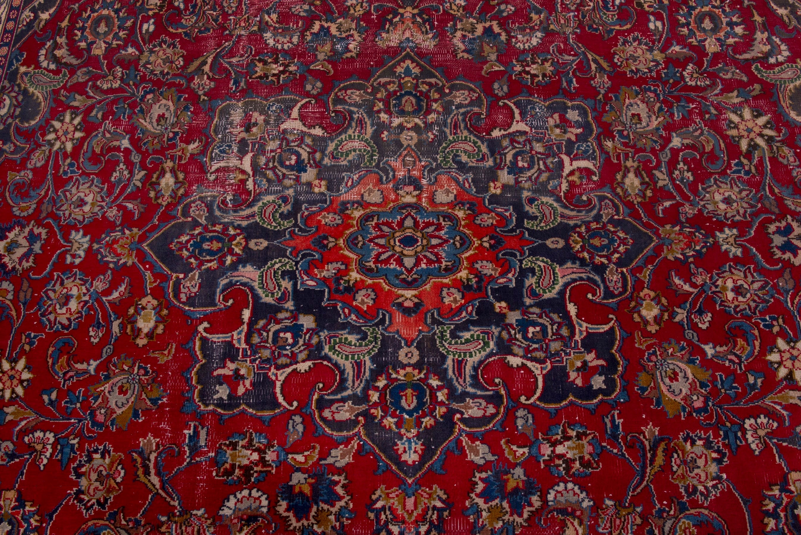 Persian Mashhad oversized rug in deep red and burgundy, view 14 of 20