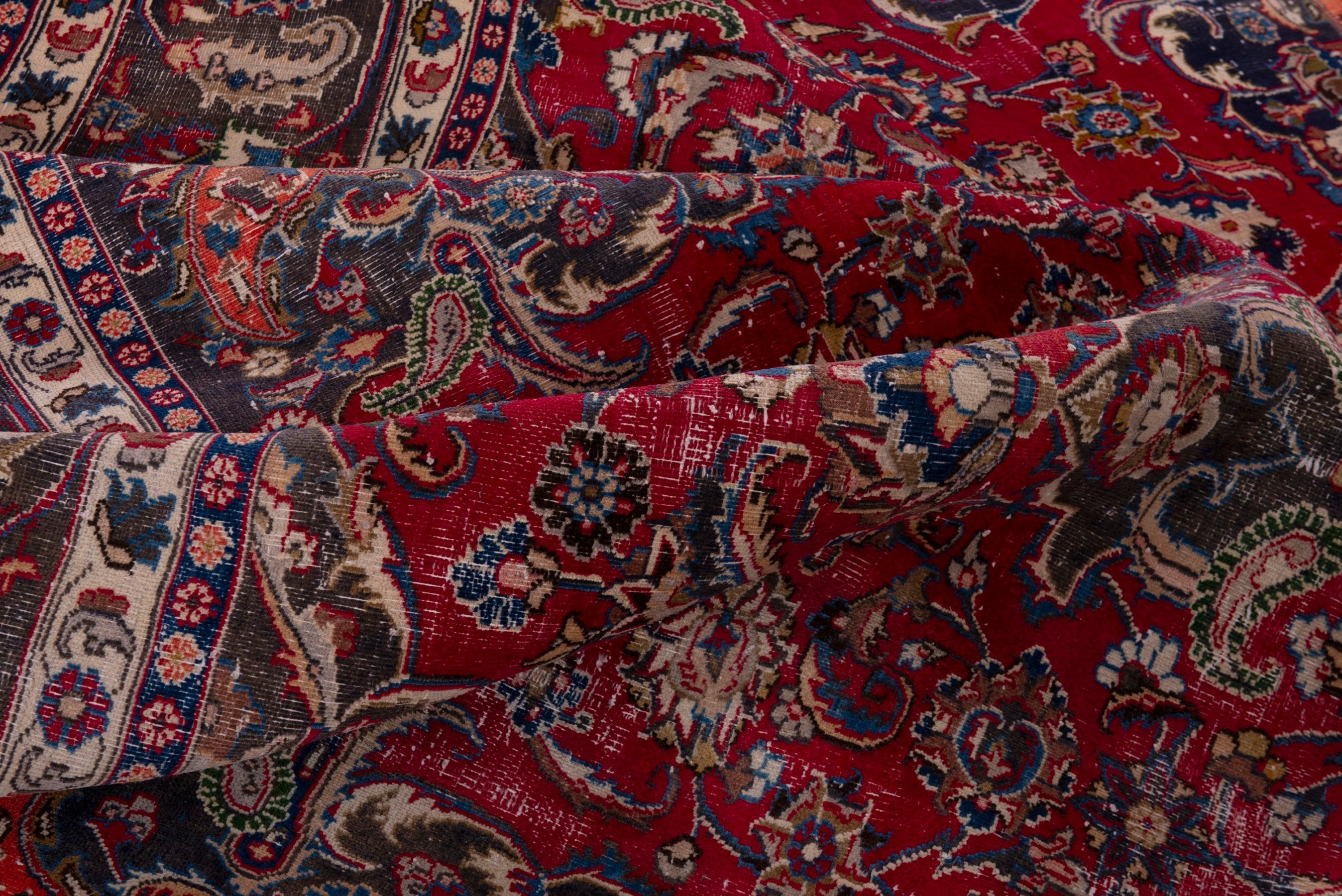 Persian Mashhad oversized rug in deep red and burgundy, view 17 of 20