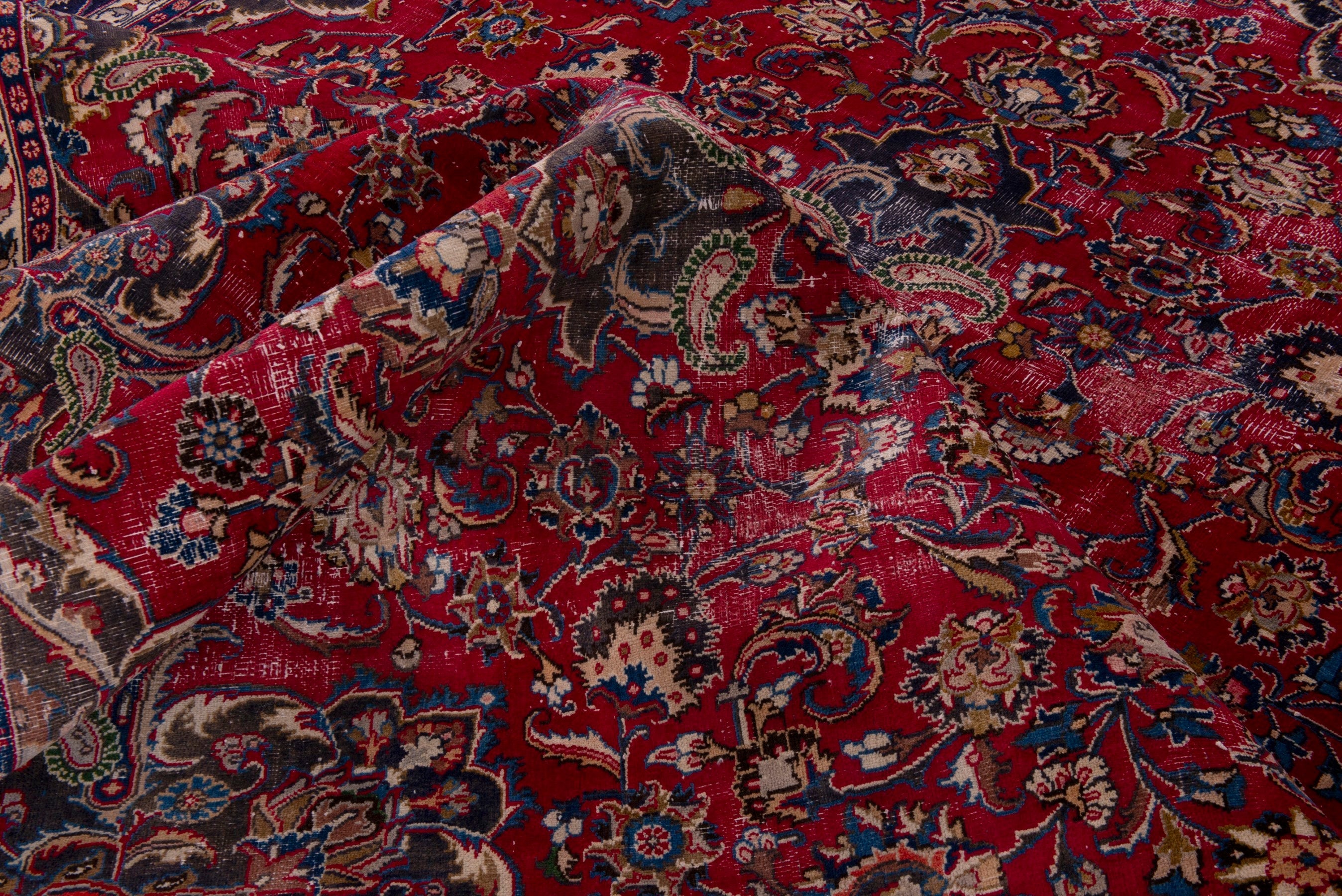 Persian Mashhad oversized rug in deep red and burgundy, view 18 of 20