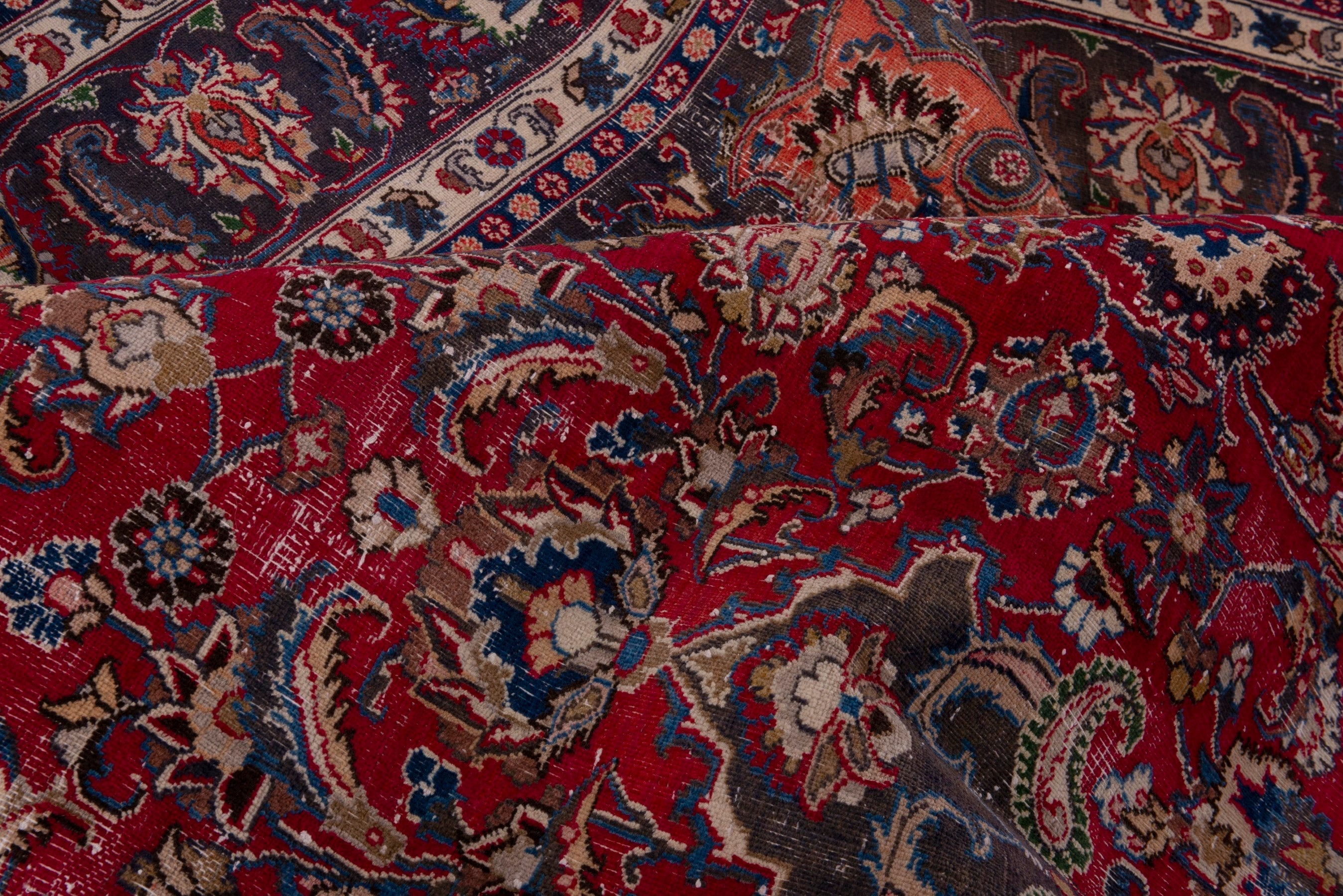 Persian Mashhad oversized rug in deep red and burgundy, view 19 of 20