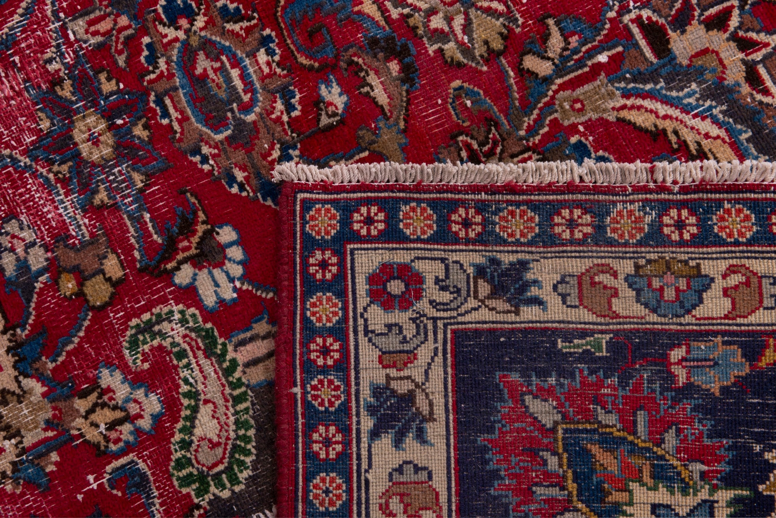 Persian Mashhad oversized rug in deep red and burgundy, view 20 of 20