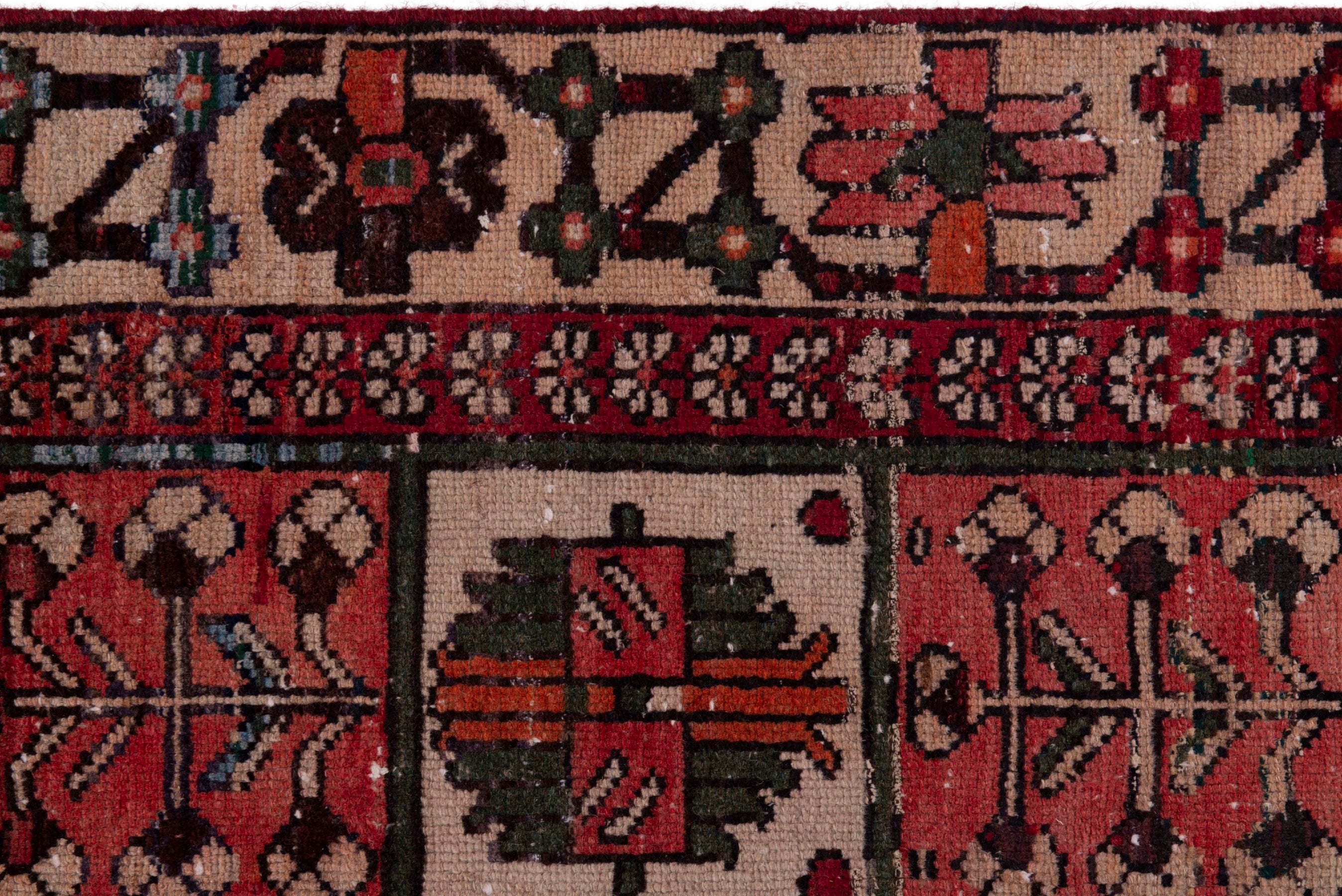 Persian Bakhtiari area rug in burgundy, view 15 of 20