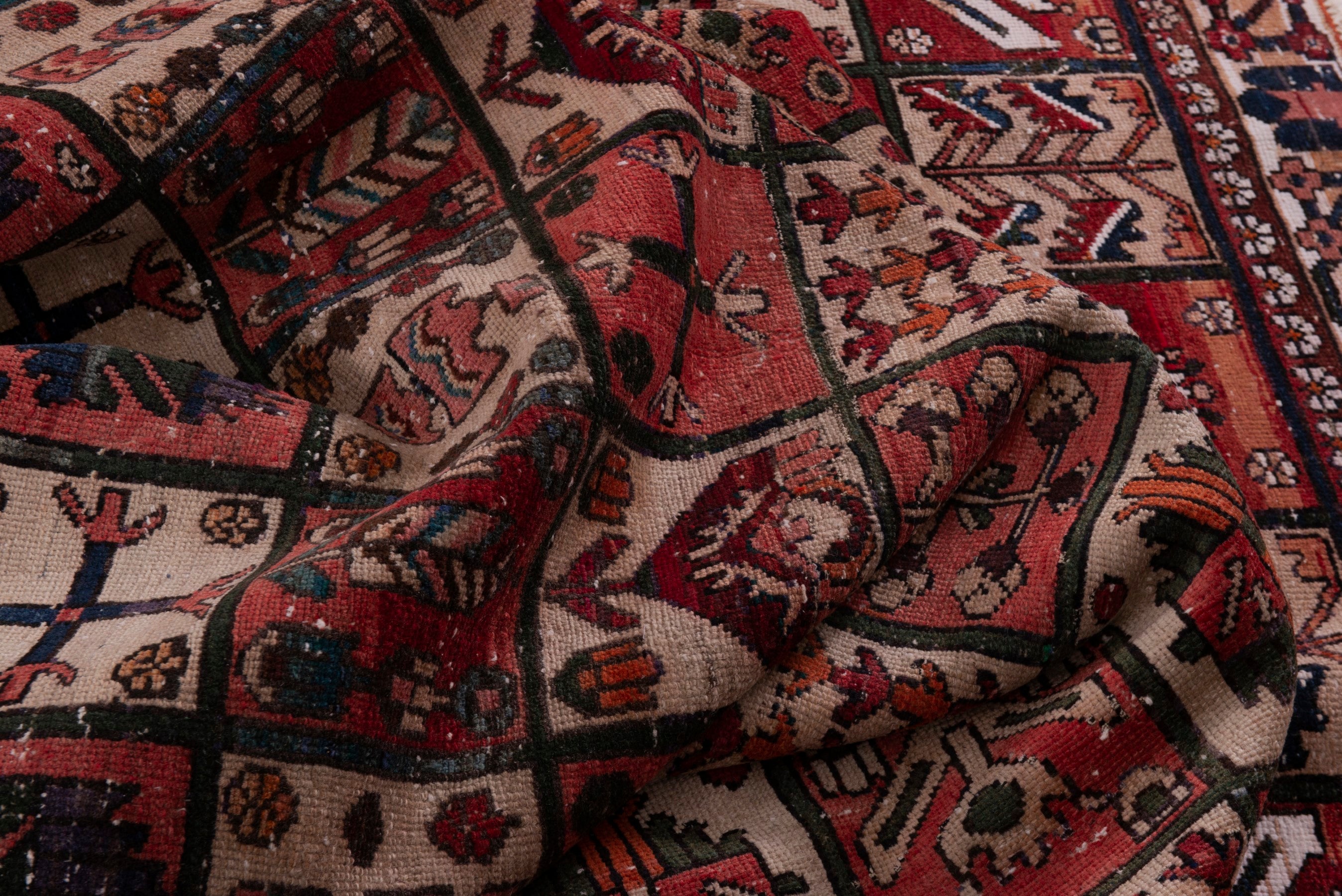 Persian Bakhtiari area rug in burgundy, view 17 of 20