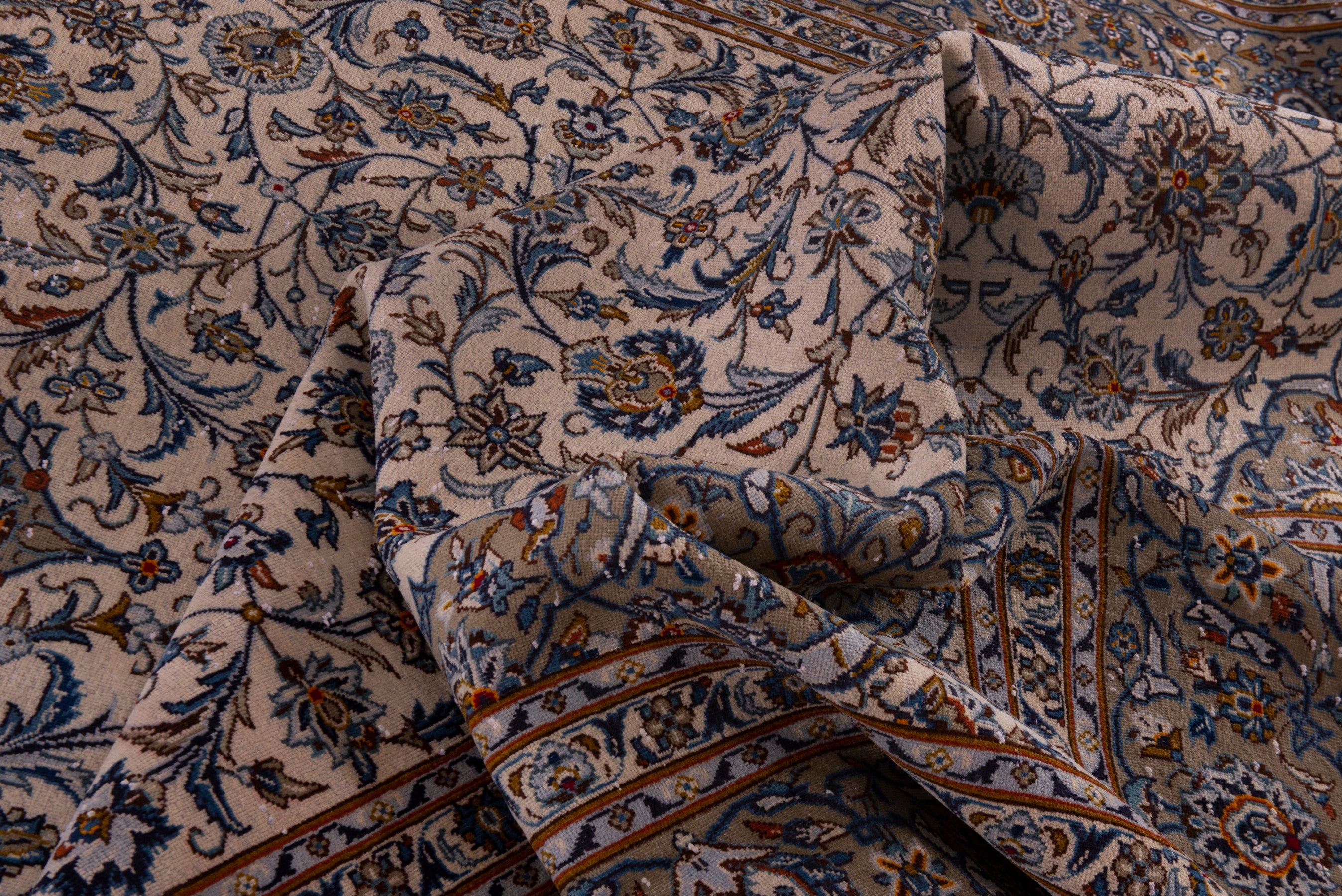 Persian Kashan oversized rug in taupe, view 17 of 20
