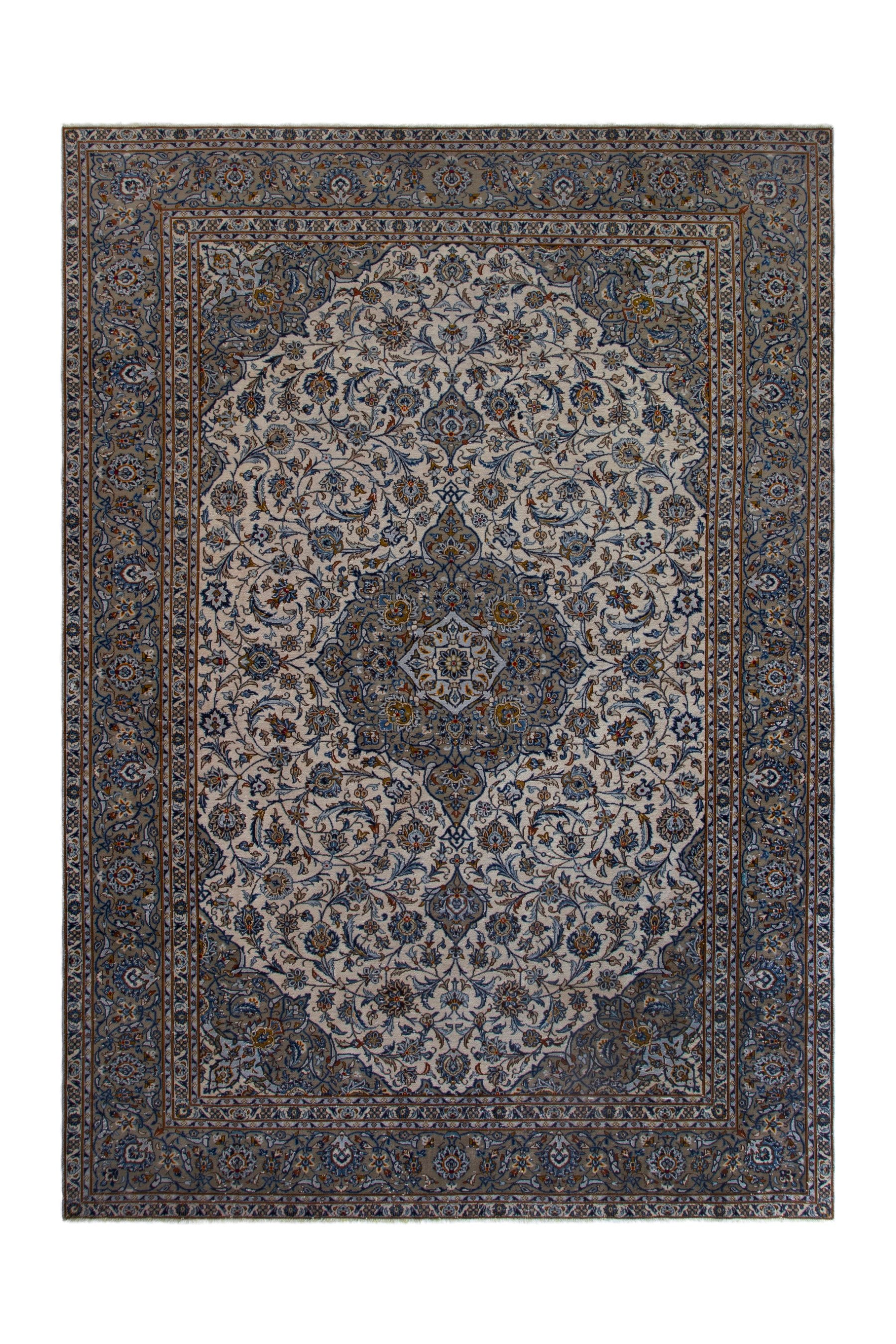Persian Kashan oversized rug in taupe, view 2 of 20