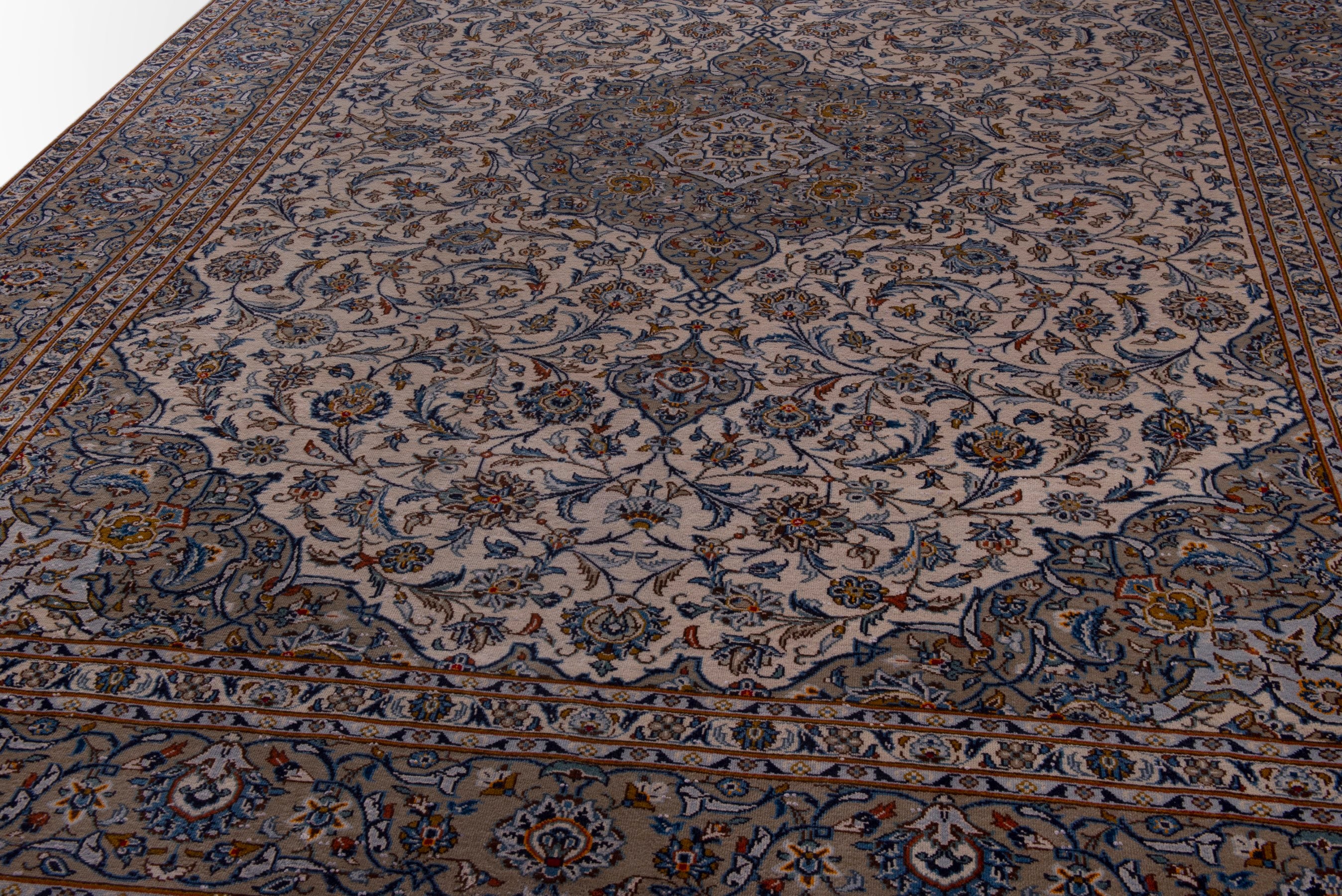Persian Kashan oversized rug in taupe, view 10 of 20