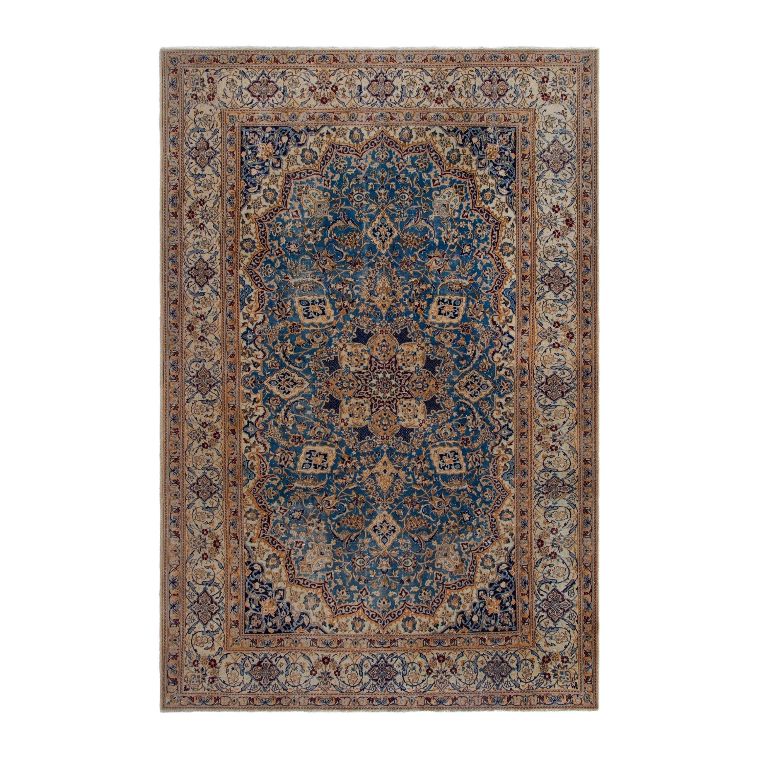 Persian Nain oversized rug in brown, 8'4" x 12'3"