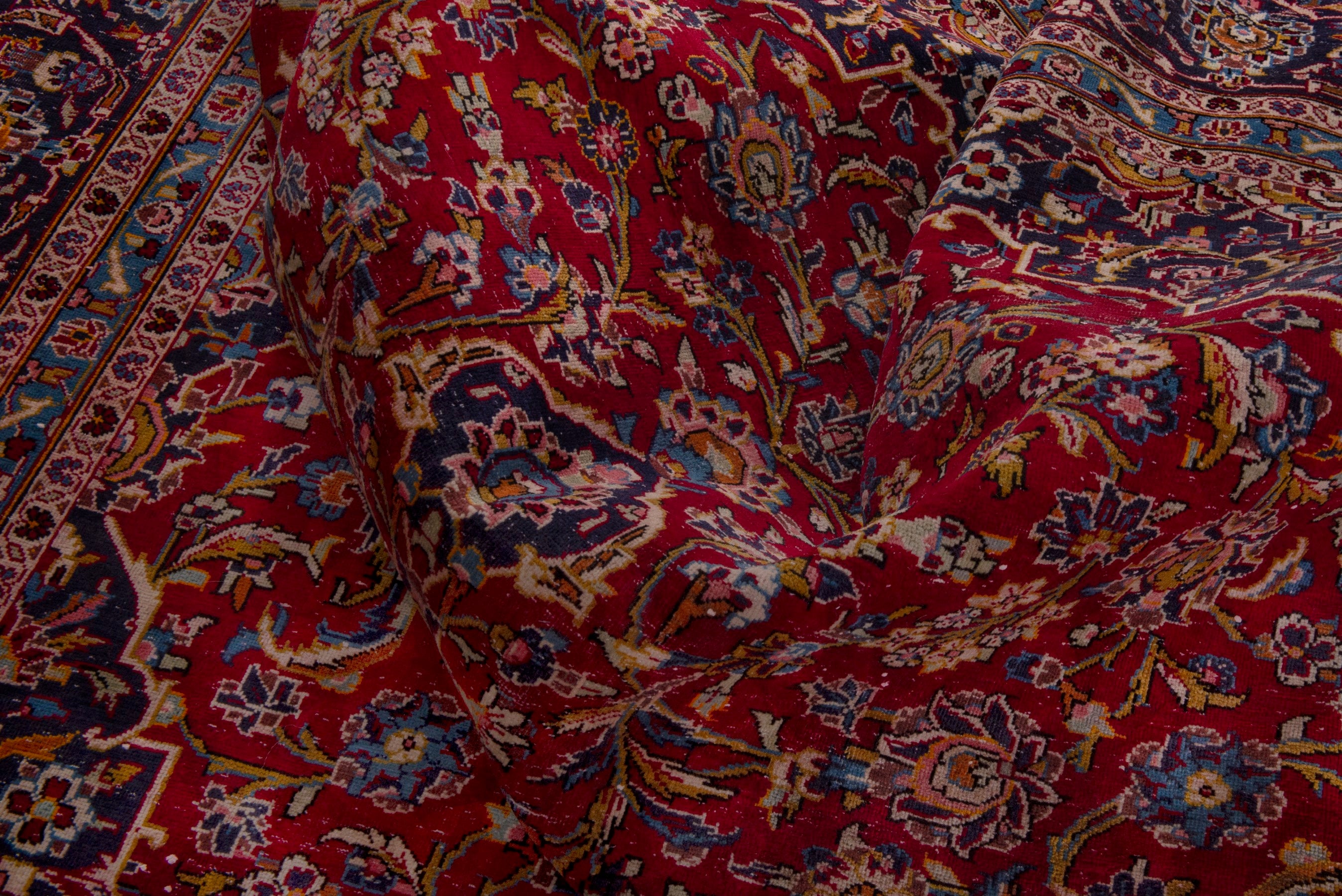 Persian Kashan oversized rug in burgundy, view 12 of 16