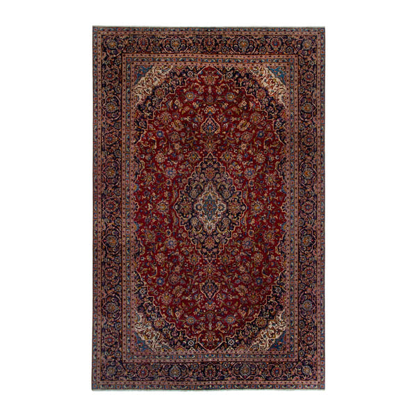 Persian Kashan oversized rug in burgundy, 9'5" x 13'3"