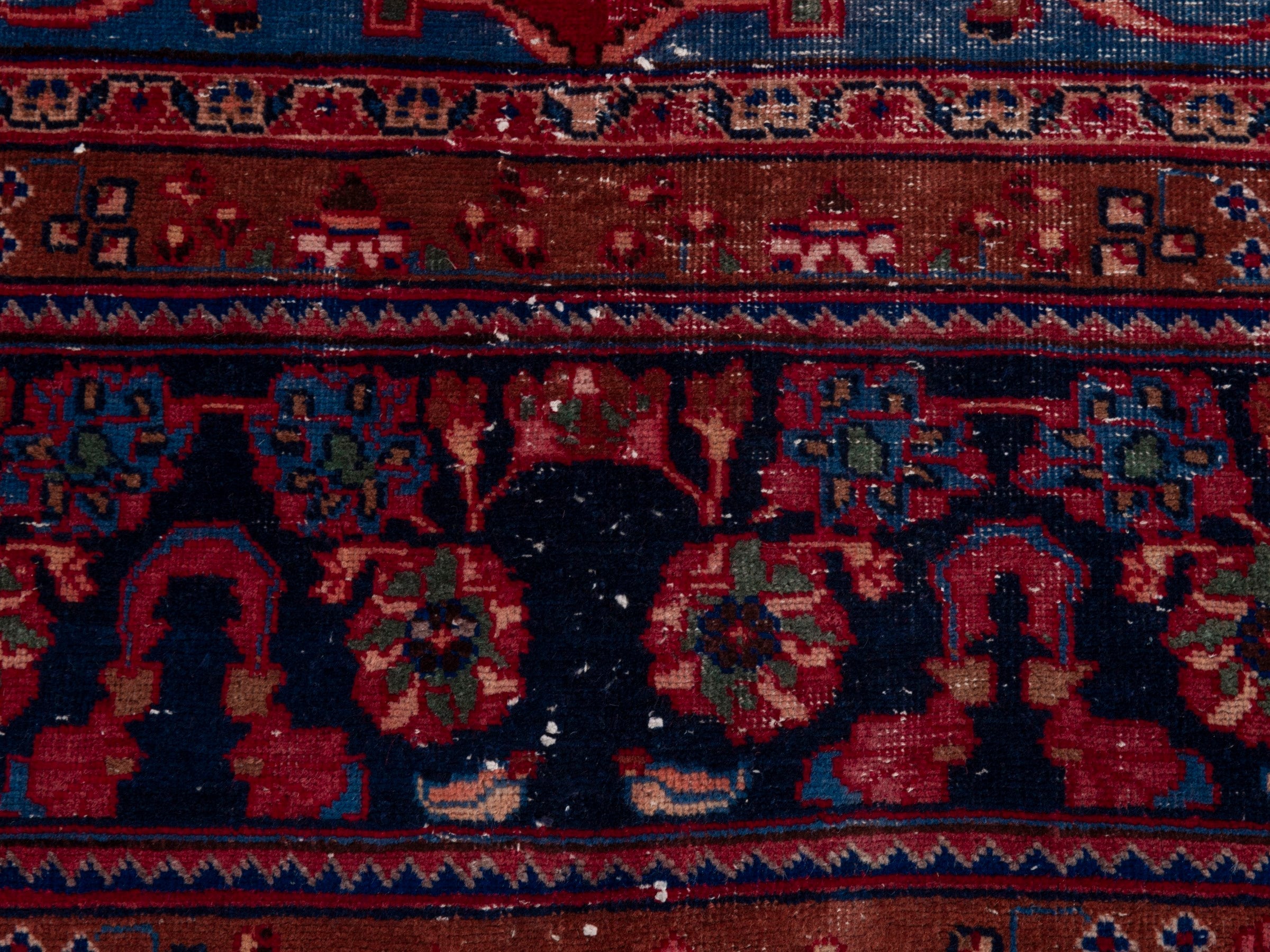 Persian Sabzevar oversized rug in deep red and burgundy, view 11 of 19