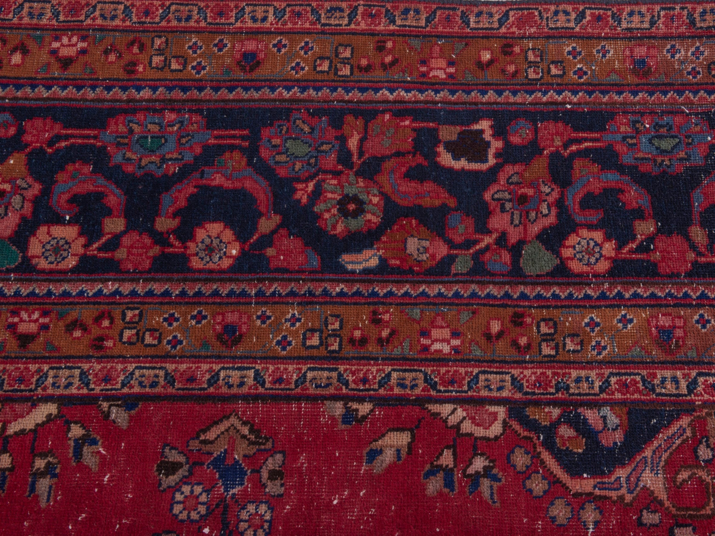 Persian Sabzevar oversized rug in deep red and burgundy, view 14 of 19