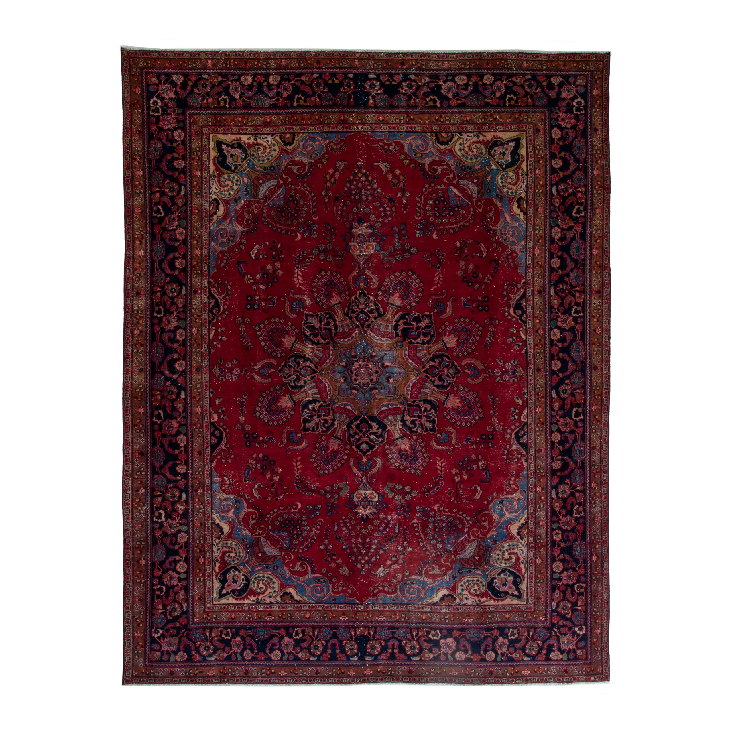 Persian Sabzevar oversized rug in deep red and burgundy, 9'11" x 12'10"