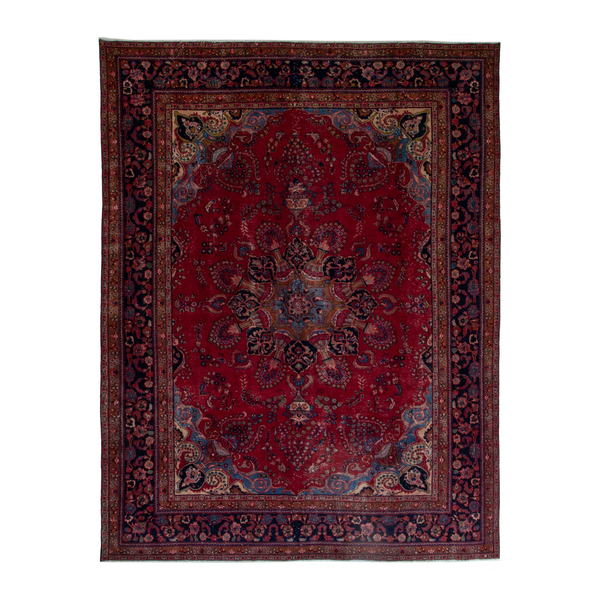 Persian Sabzevar oversized rug in deep red and burgundy, 9'11" x 12'10"