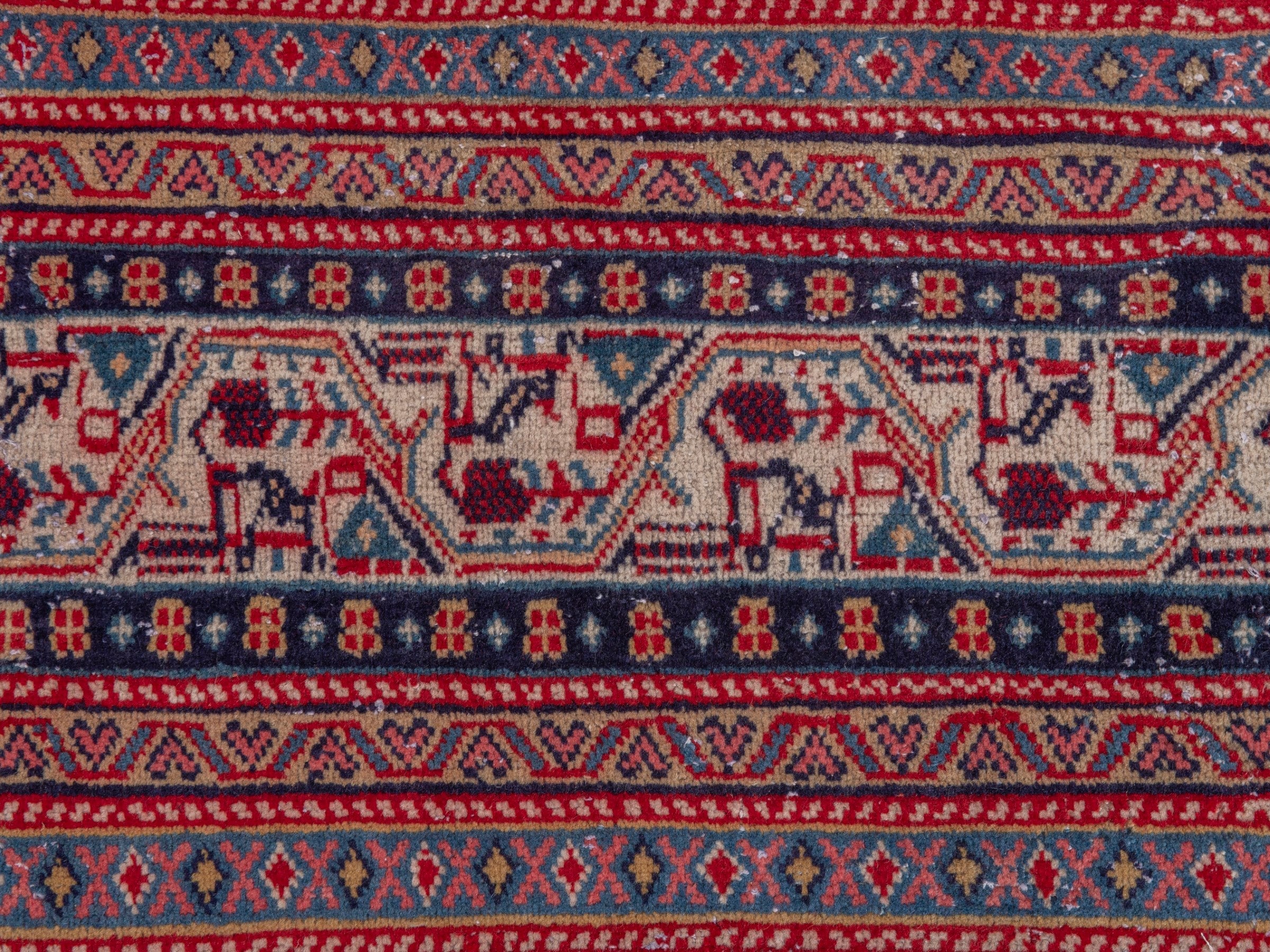 Persian Arak oversized rug in burgundy and dusty blue, view 11 of 18