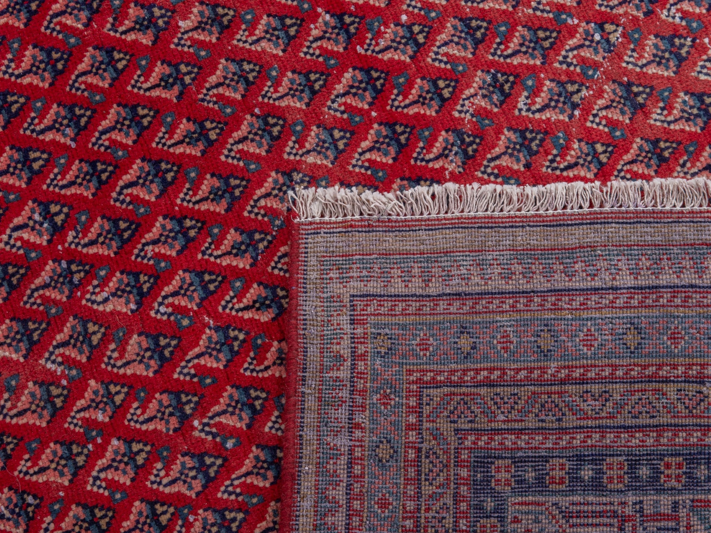 Persian Arak oversized rug in burgundy and dusty blue, view 18 of 18