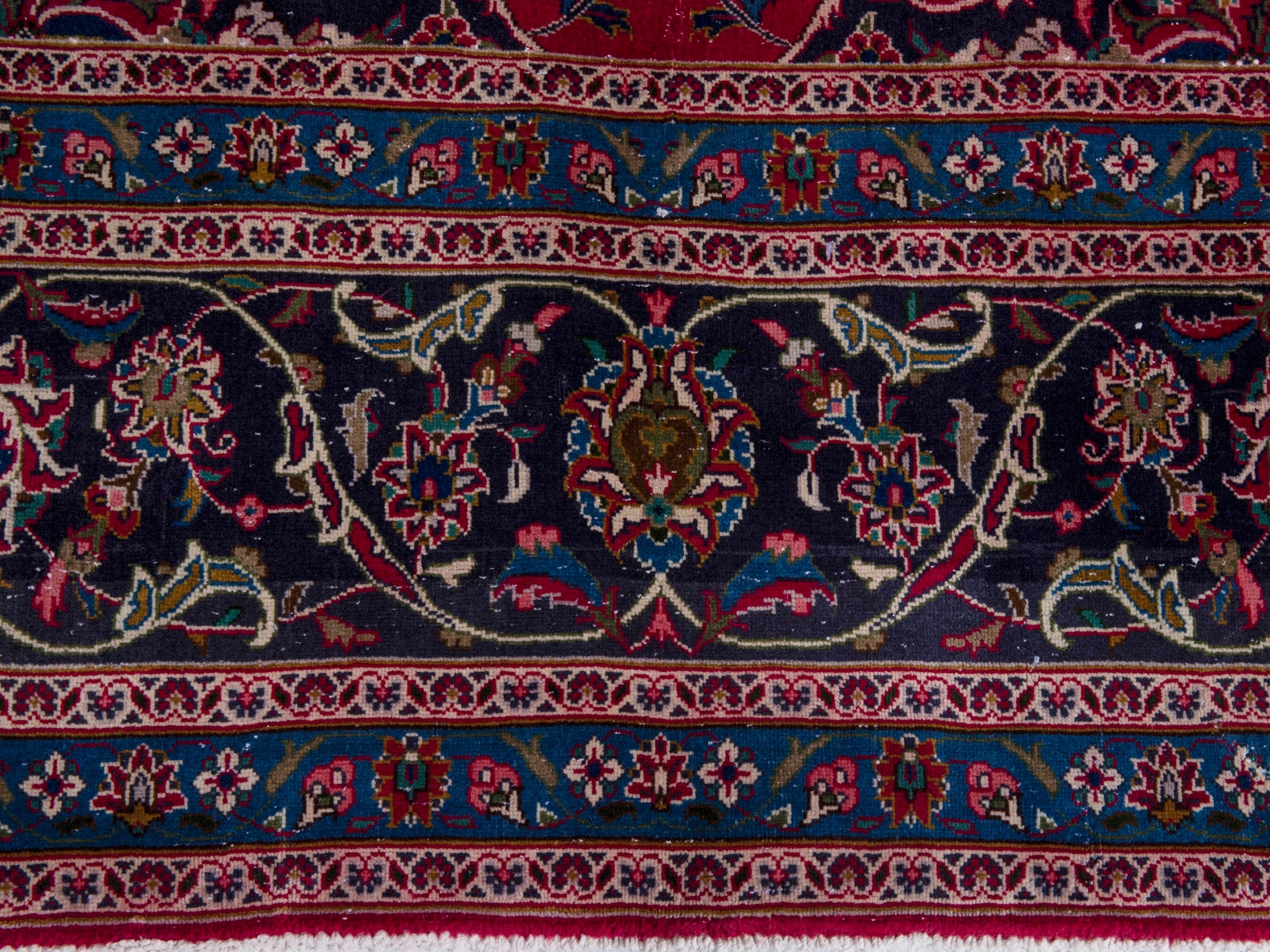 Persian Kashmar oversized rug in deep red and black cherry, view 11 of 19