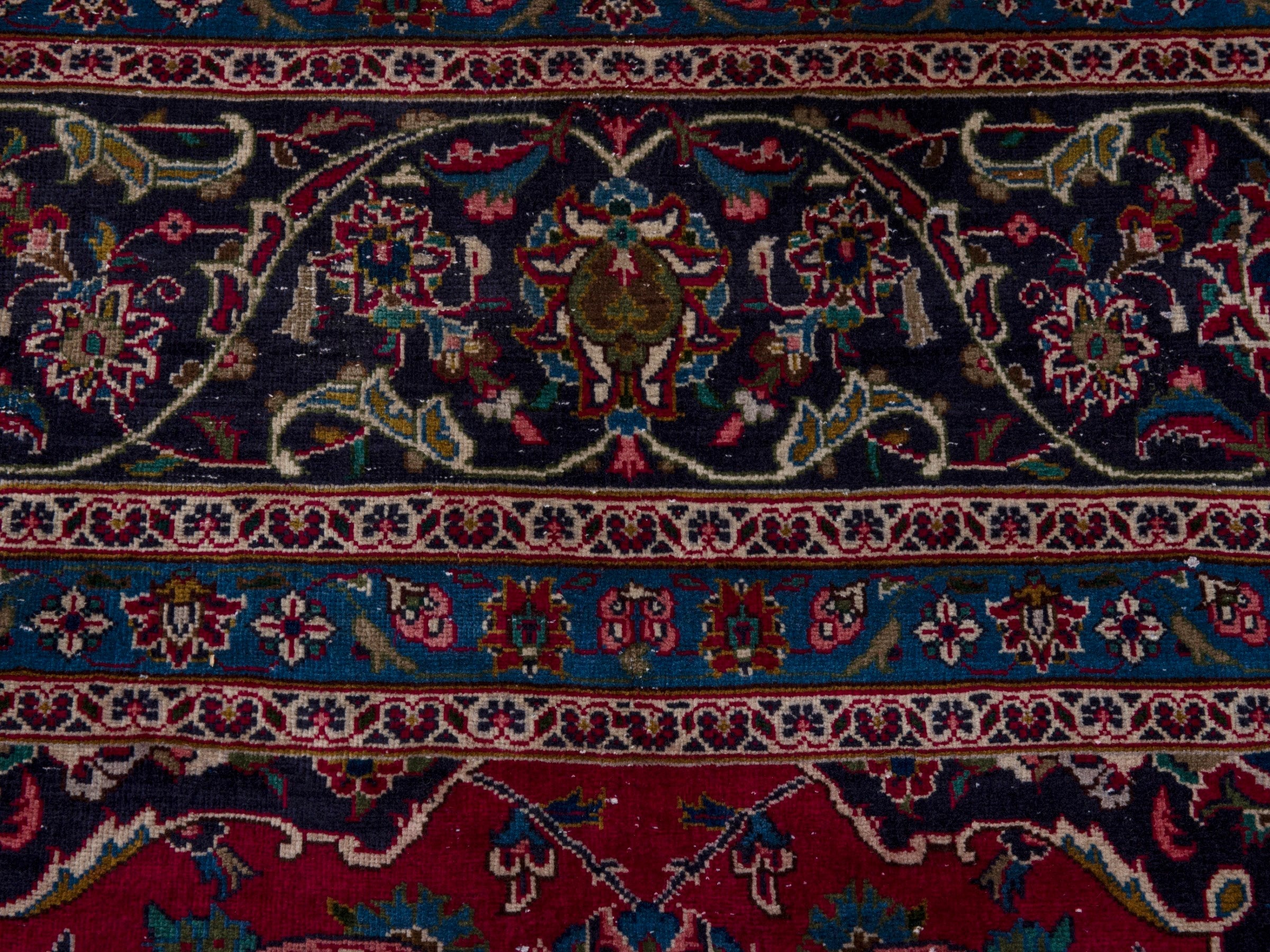 Persian Kashmar oversized rug in deep red and black cherry, view 15 of 19