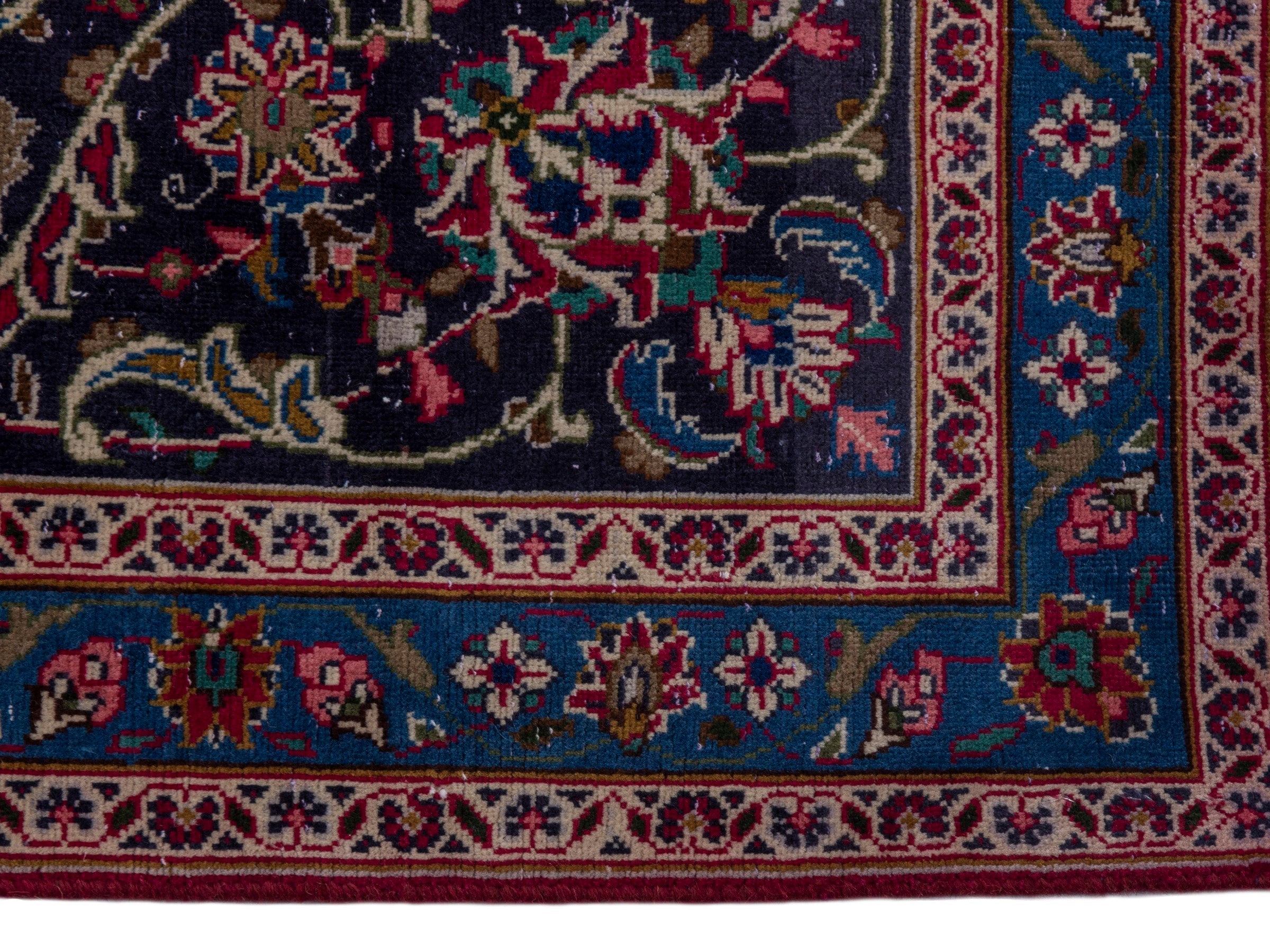 Persian Kashmar oversized rug in deep red and black cherry, view 5 of 19