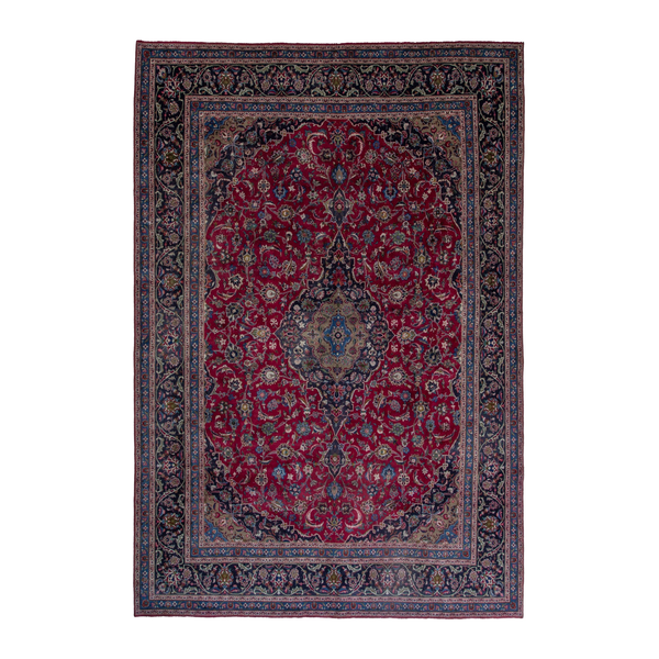 Persian Kashmar oversized rug in deep red and black cherry, 9'10" x 13'