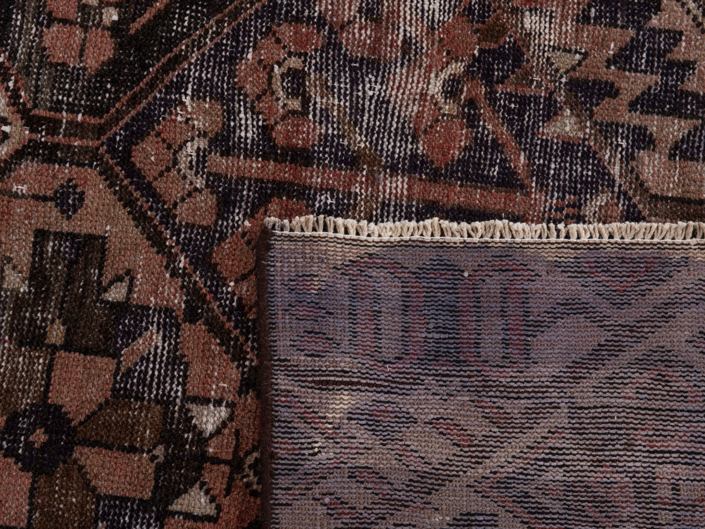 Persian Bakhtiari area rug in terracotta and charcoal, view 18 of 18