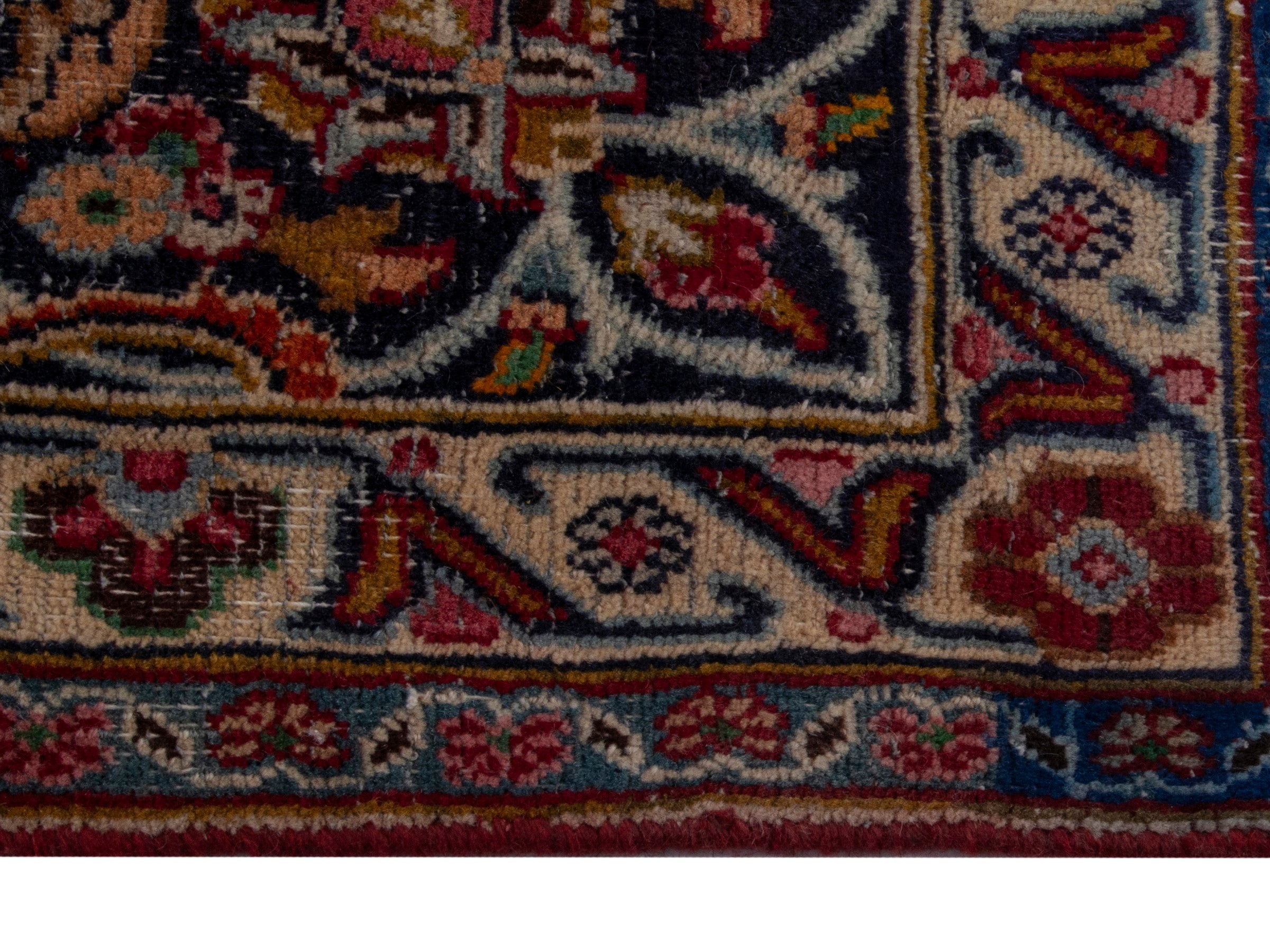 Persian Mashhad oversized rug in burgundy and cream, view 5 of 18