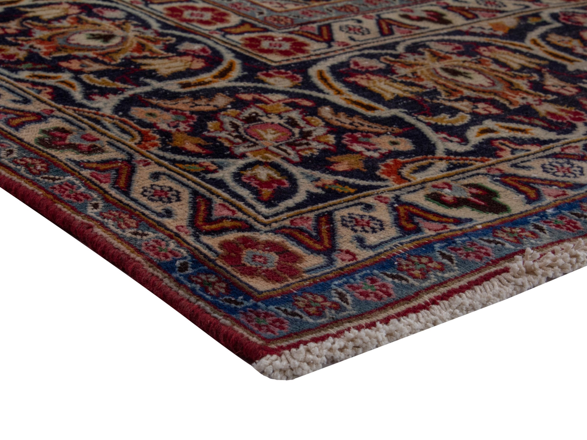 Persian Mashhad oversized rug in burgundy and cream, view 6 of 18