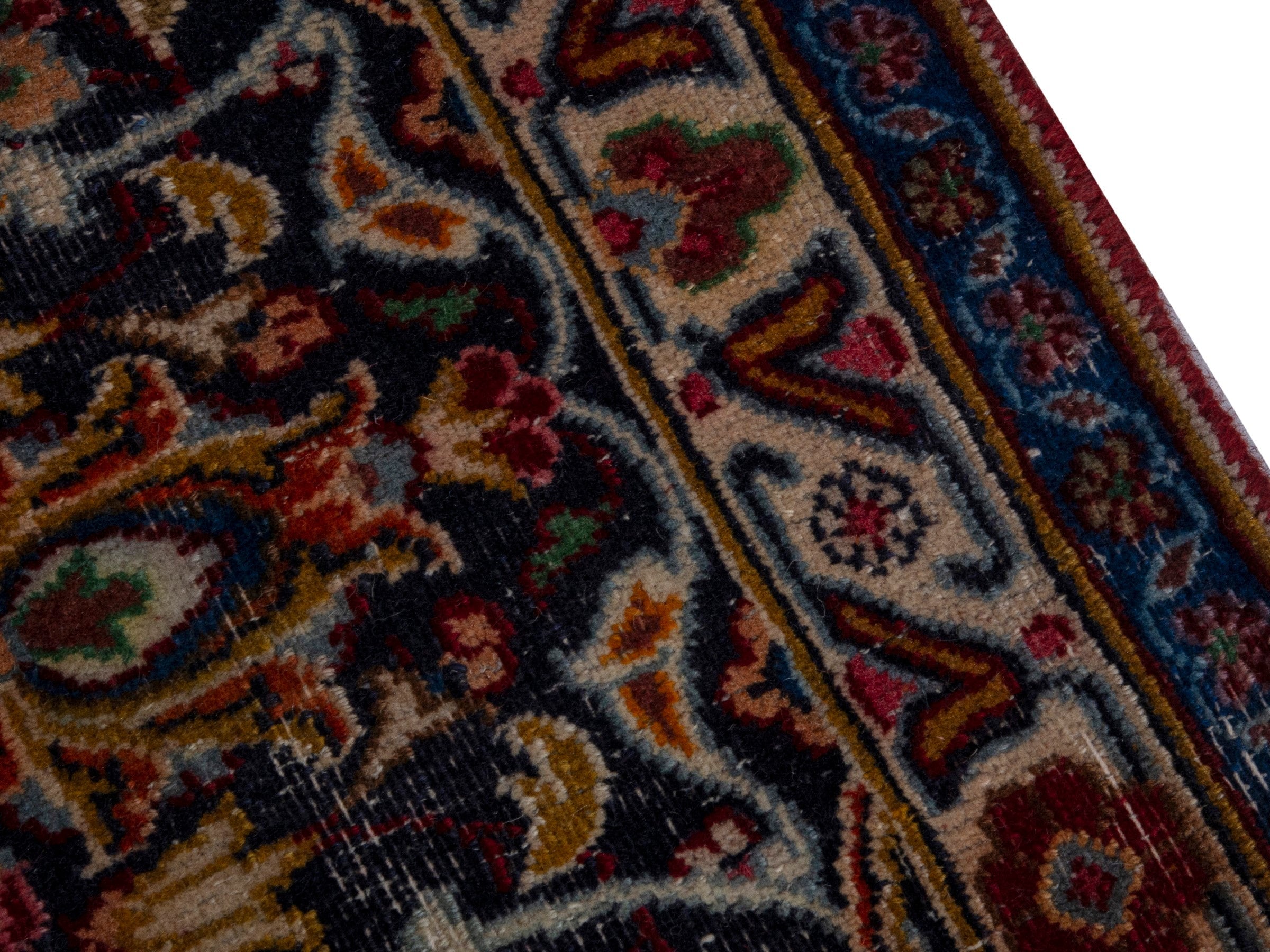 Persian Mashhad oversized rug in burgundy and cream, view 7 of 18