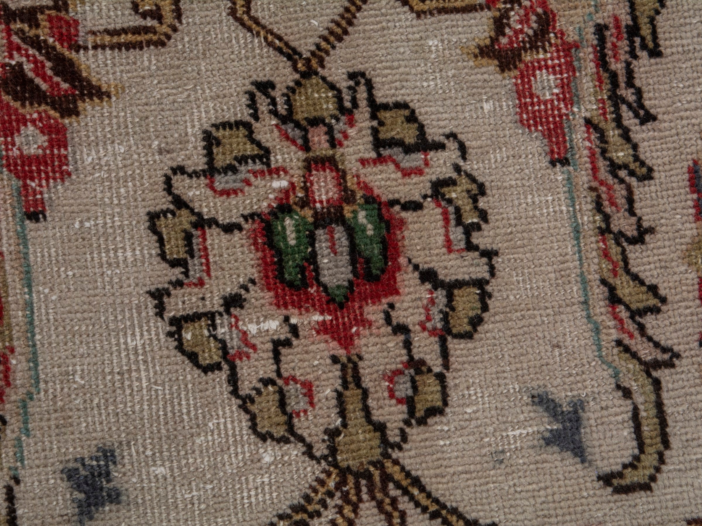 Persian Tabriz oversized rug in ivory and burgundy, view 14 of 18