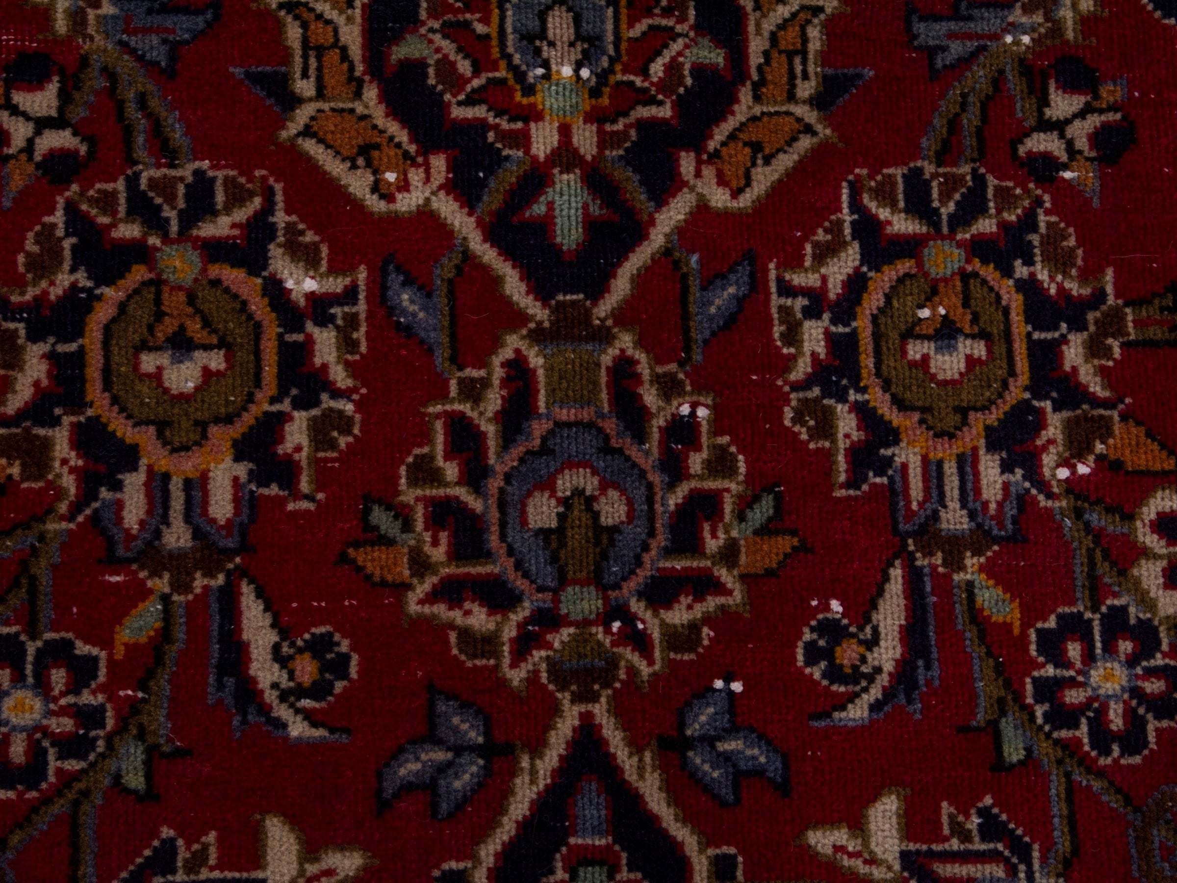 Persian Kashan oversized rug in deep red and dark brown, view 13 of 18