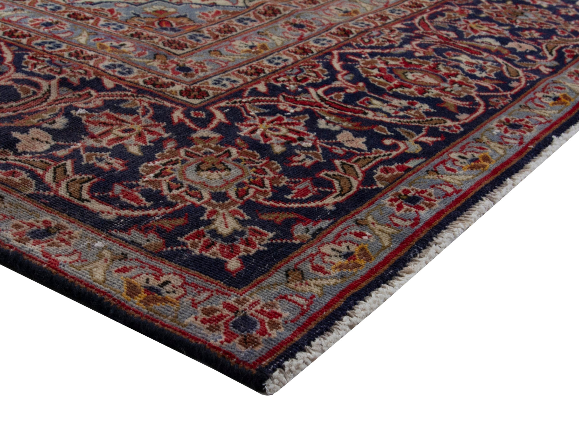 Persian Kashan oversized rug in deep red and dark brown, view 6 of 18