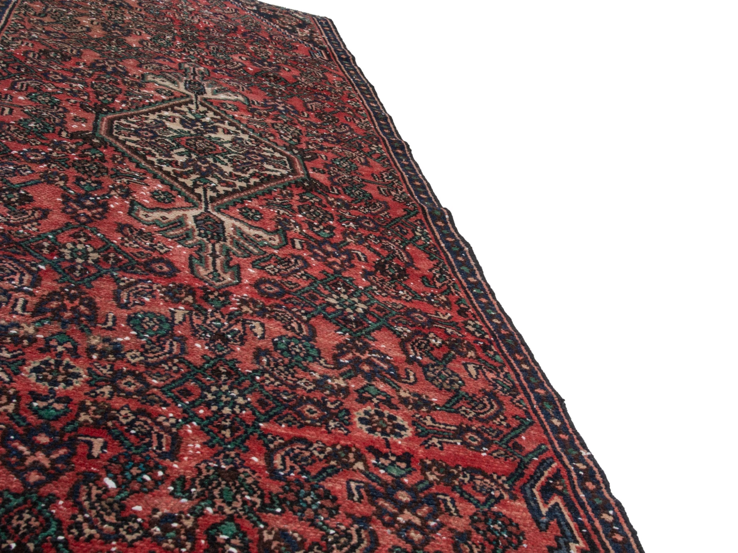 Persian Hamedan runner rug in burgundy and near-black, view 10 of 18