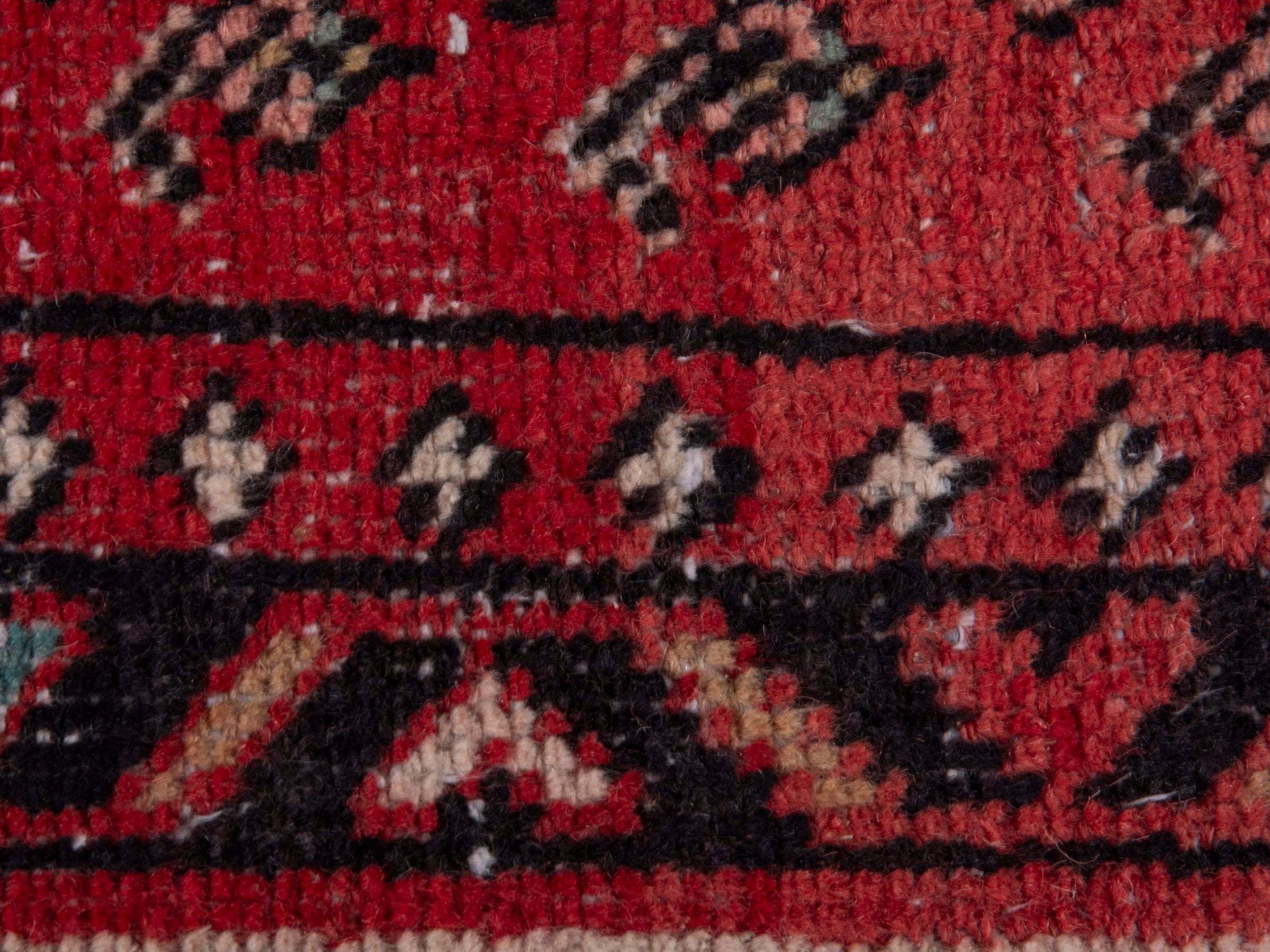 Persian Botteh runner rug in deep red and cream, view 13 of 17