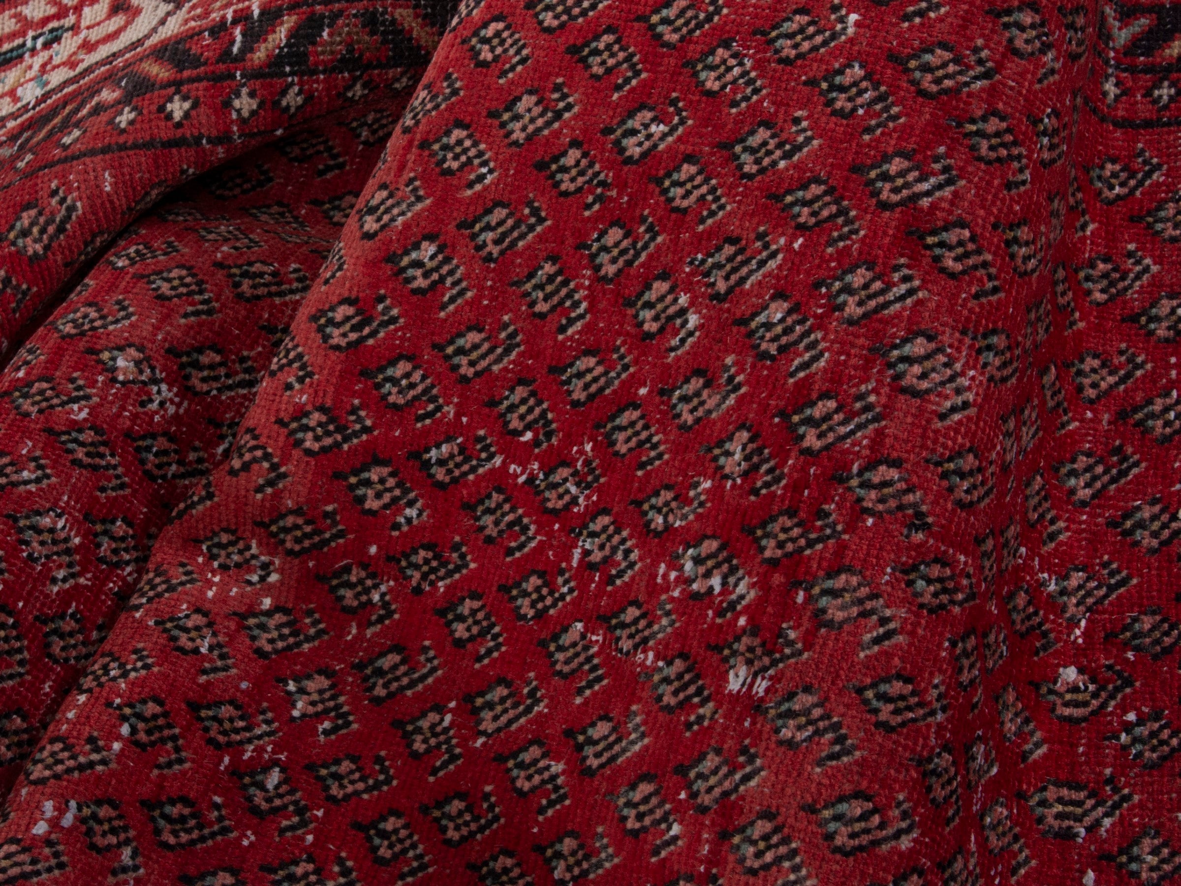 Persian Botteh runner rug in deep red and cream, view 16 of 17