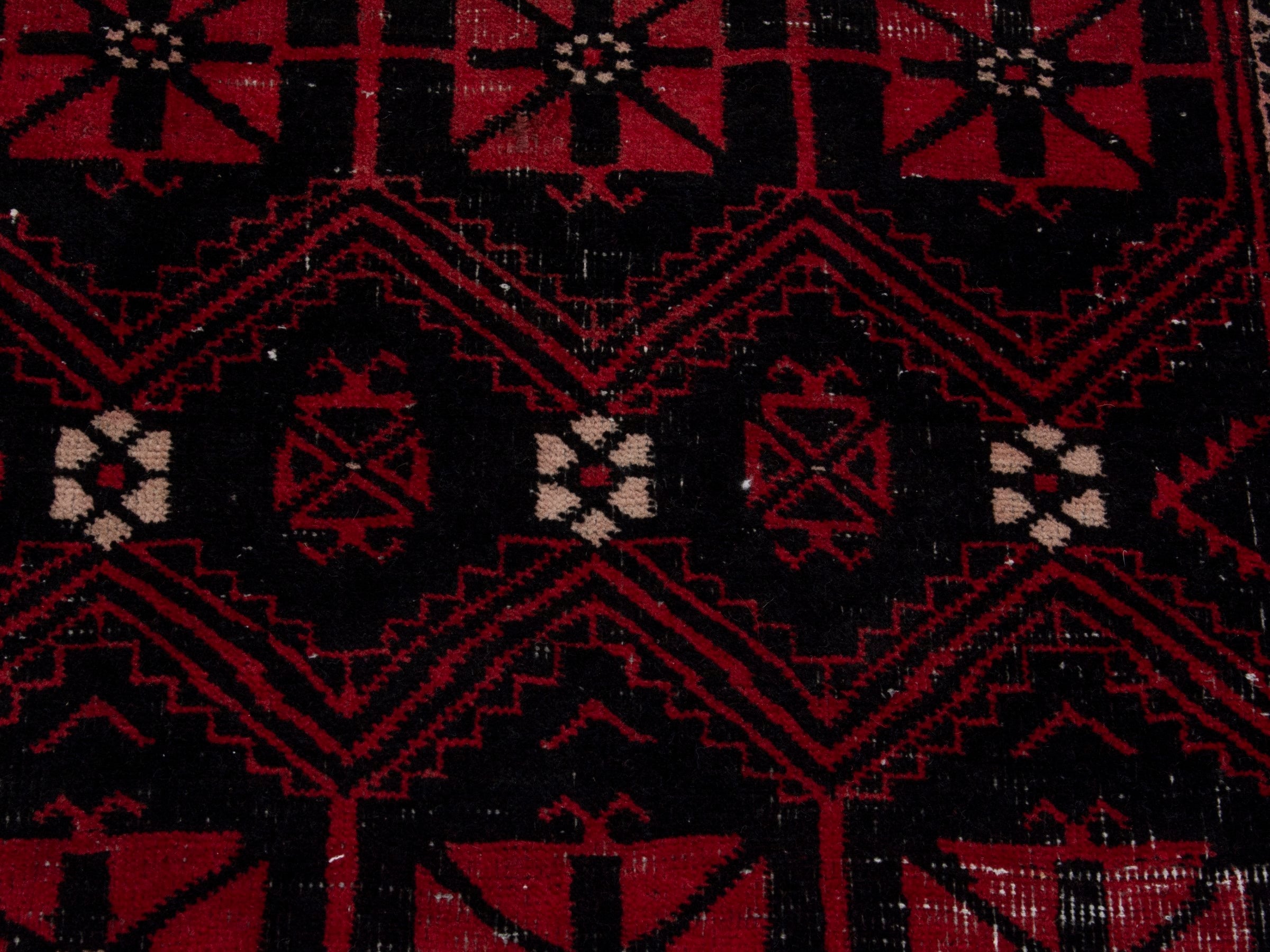 Persian Baluch runner rug in burgundy and rose, view 10 of 16