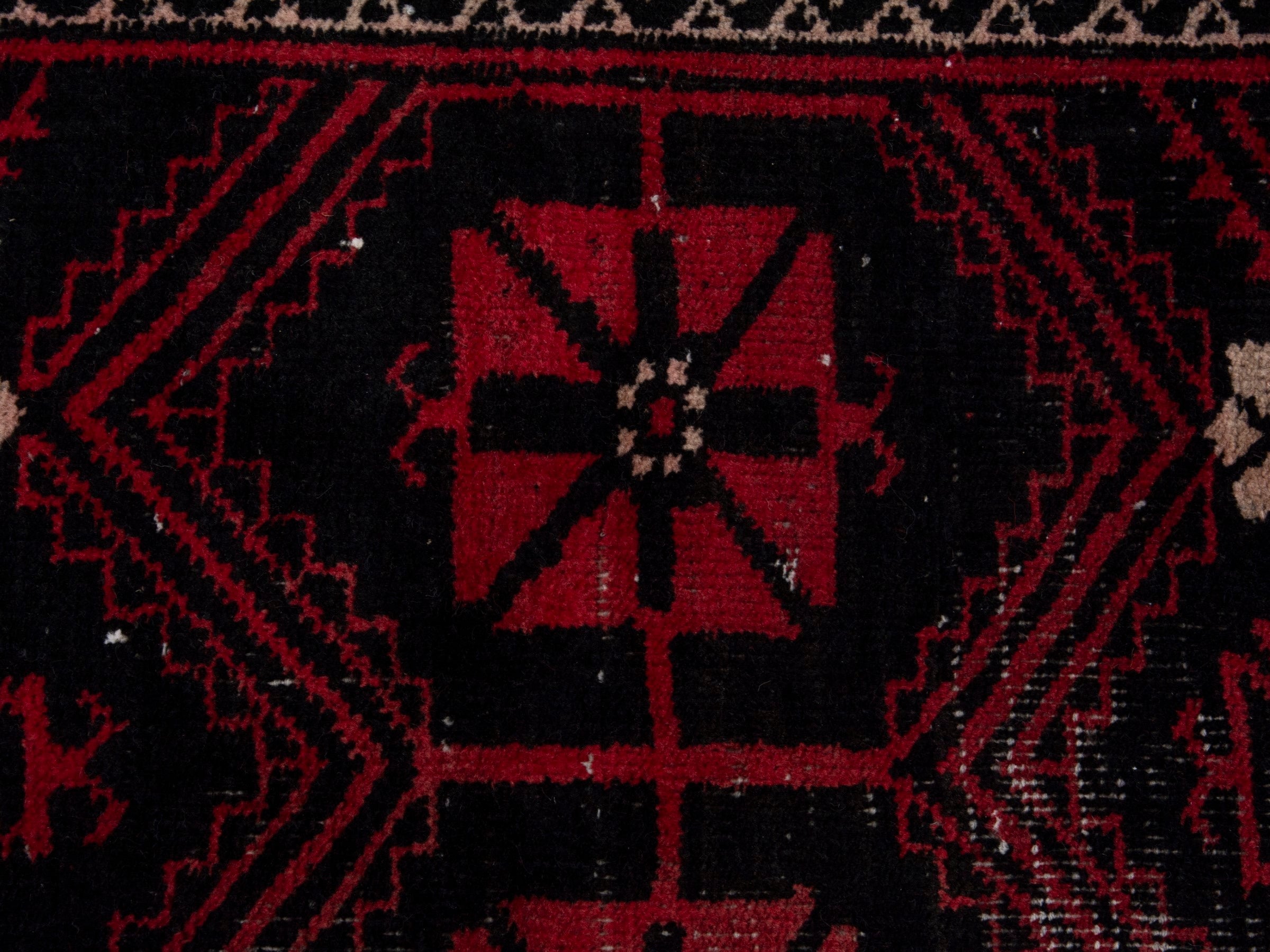 Persian Baluch runner rug in burgundy and rose, view 11 of 16