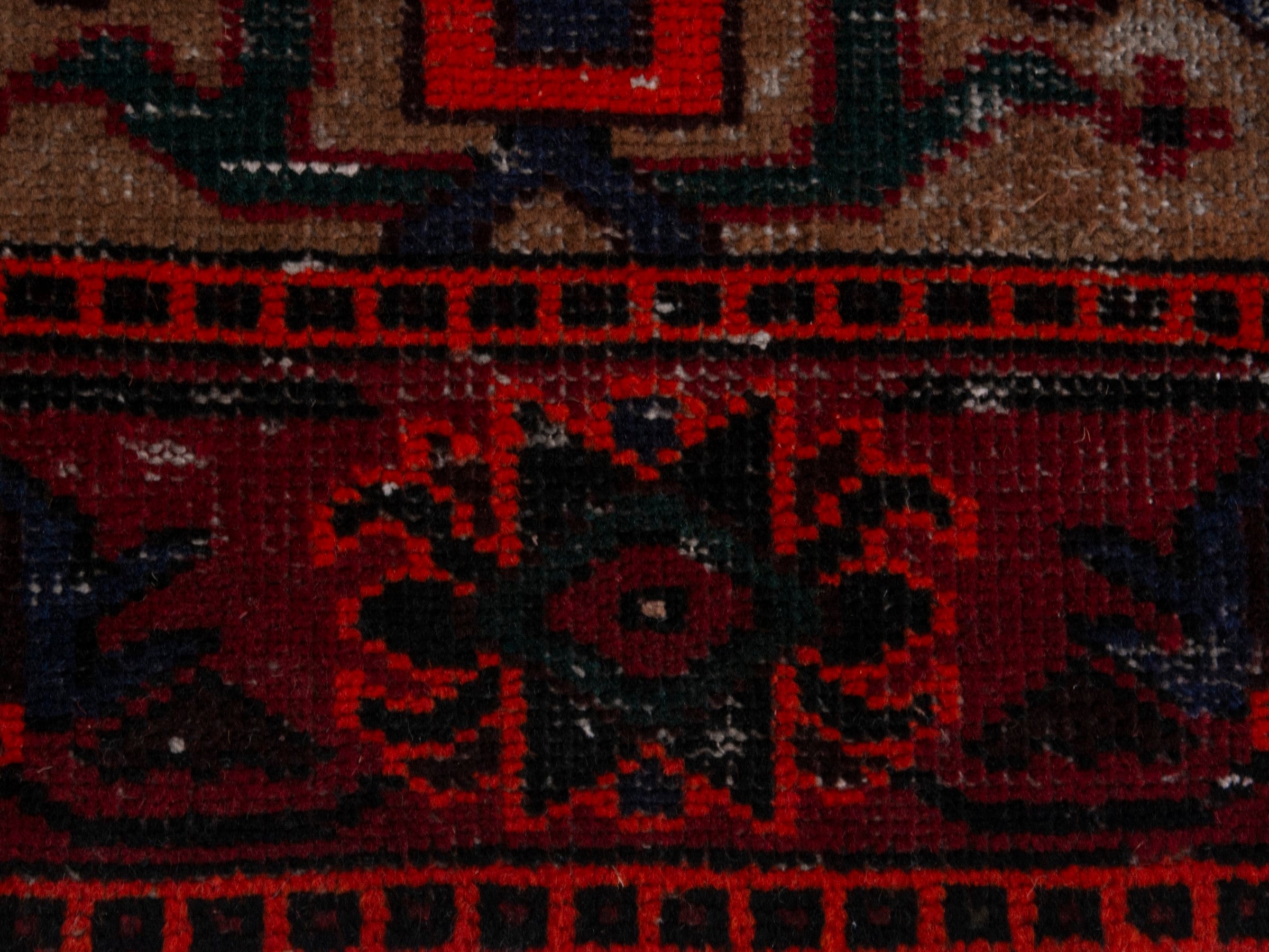 Persian Ferdos runner rug in cream and burgundy, view 11 of 20