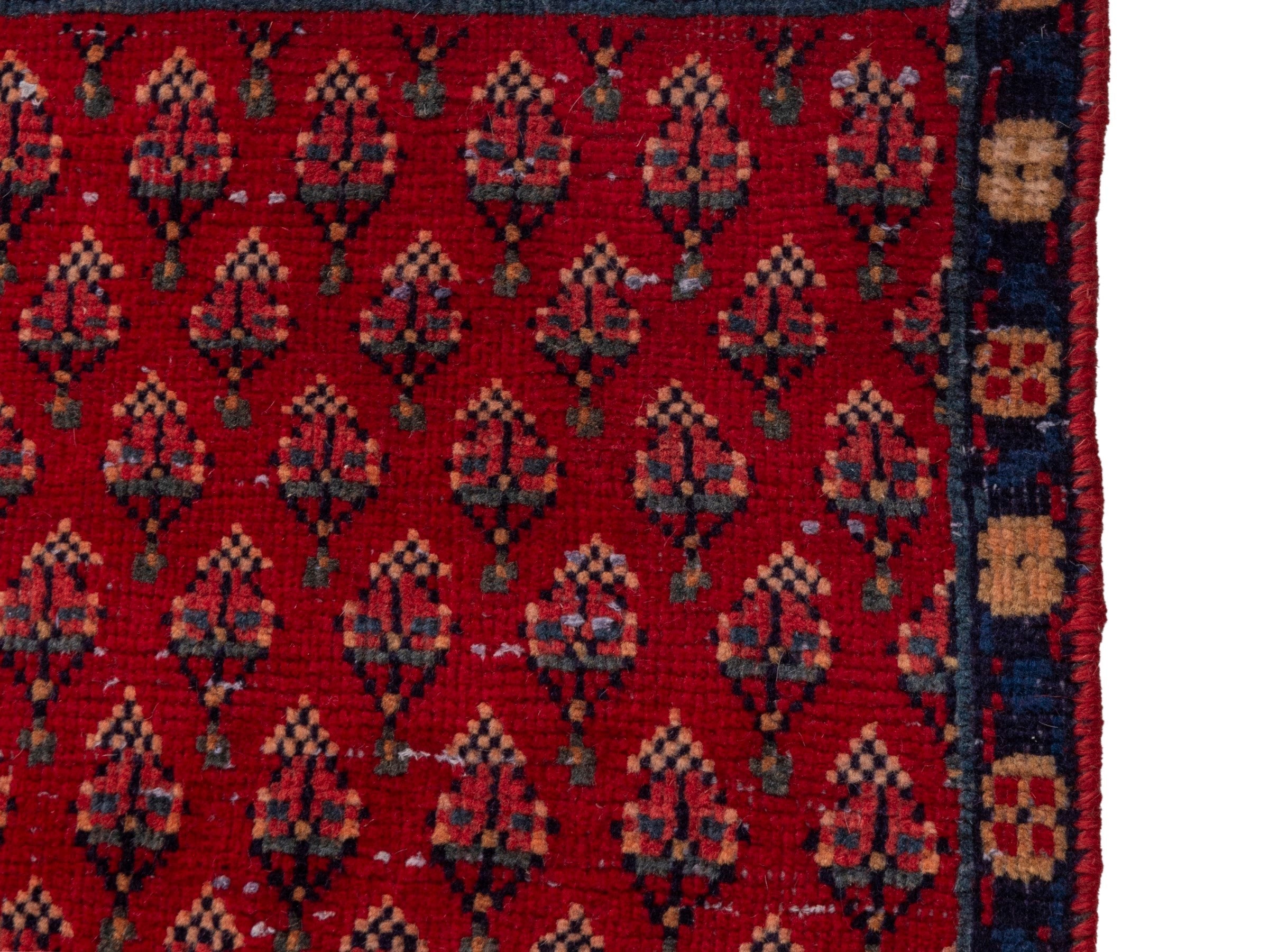 Persian Botteh runner rug in deep red and faded red, view 5 of 15